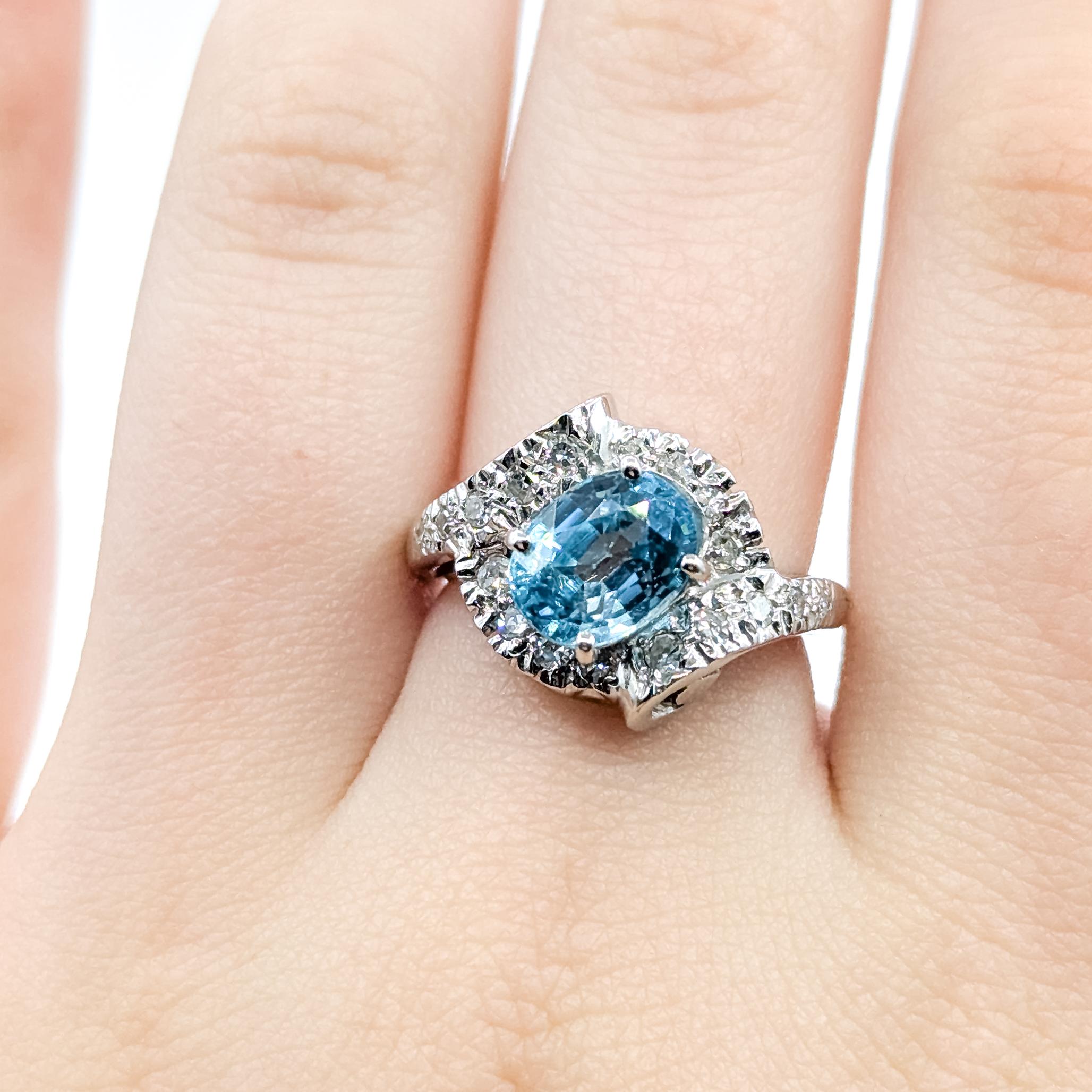 Bague bypass en zircon et diamant en 14k Pour femmes en vente