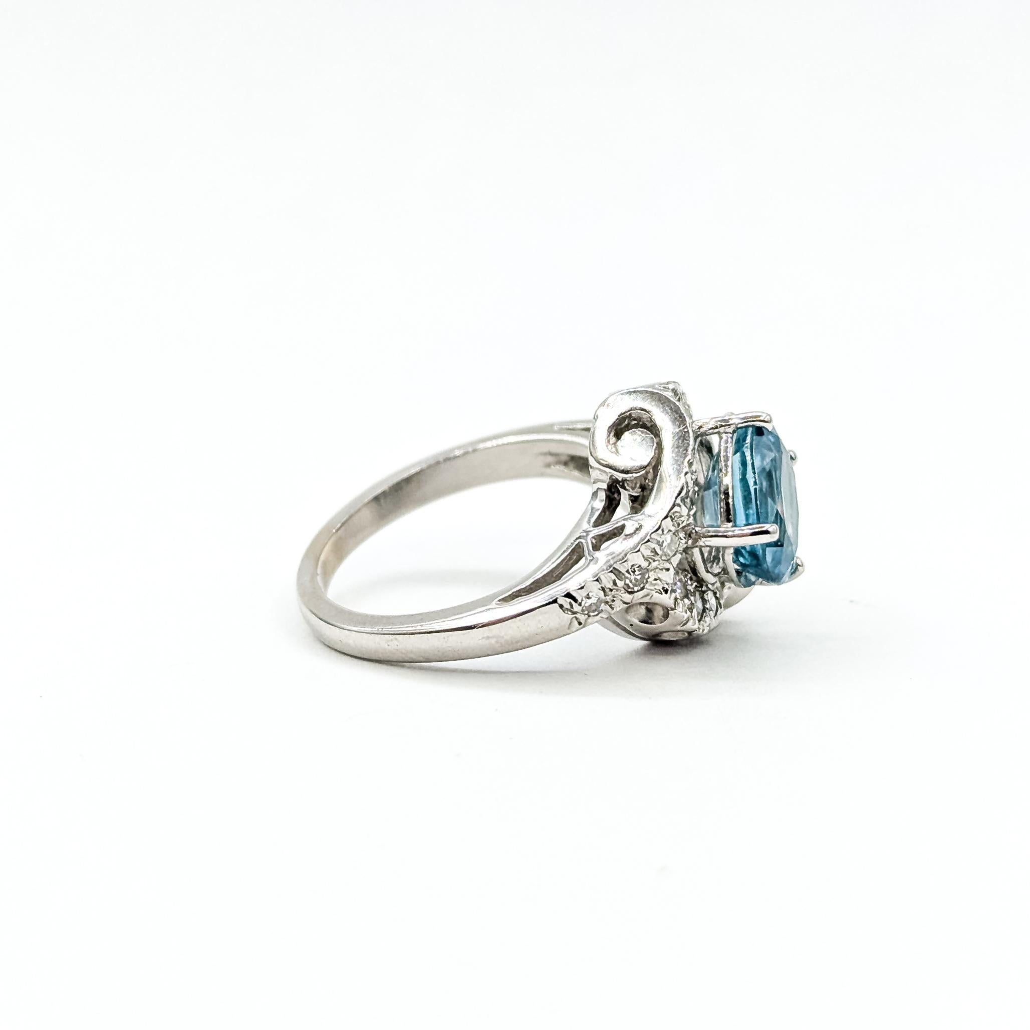 Bague bypass en zircon et diamant en 14k en vente 1