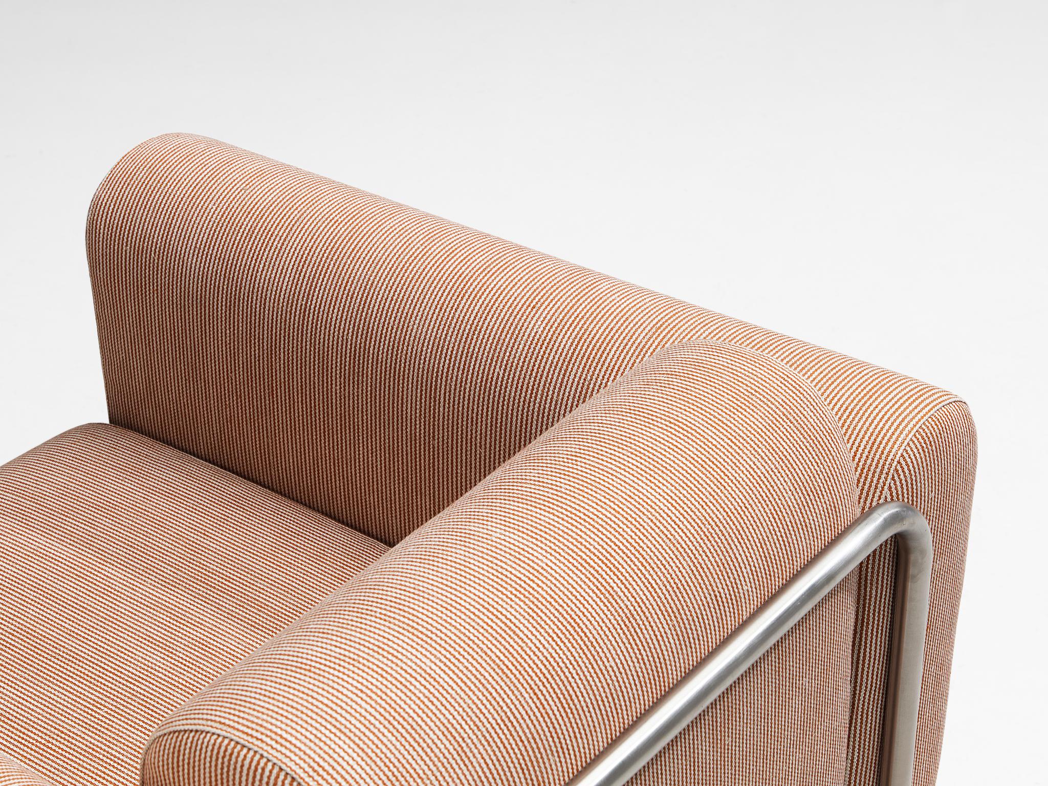 Steel Byron Botker for Landes Lounge Chair with Tubular Frames in Light Pink For Sale