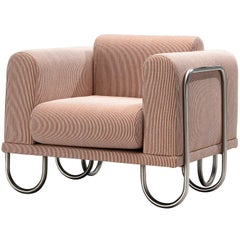 Byron Botker para Landes Silla de salón con armazón tubular en rosa claro