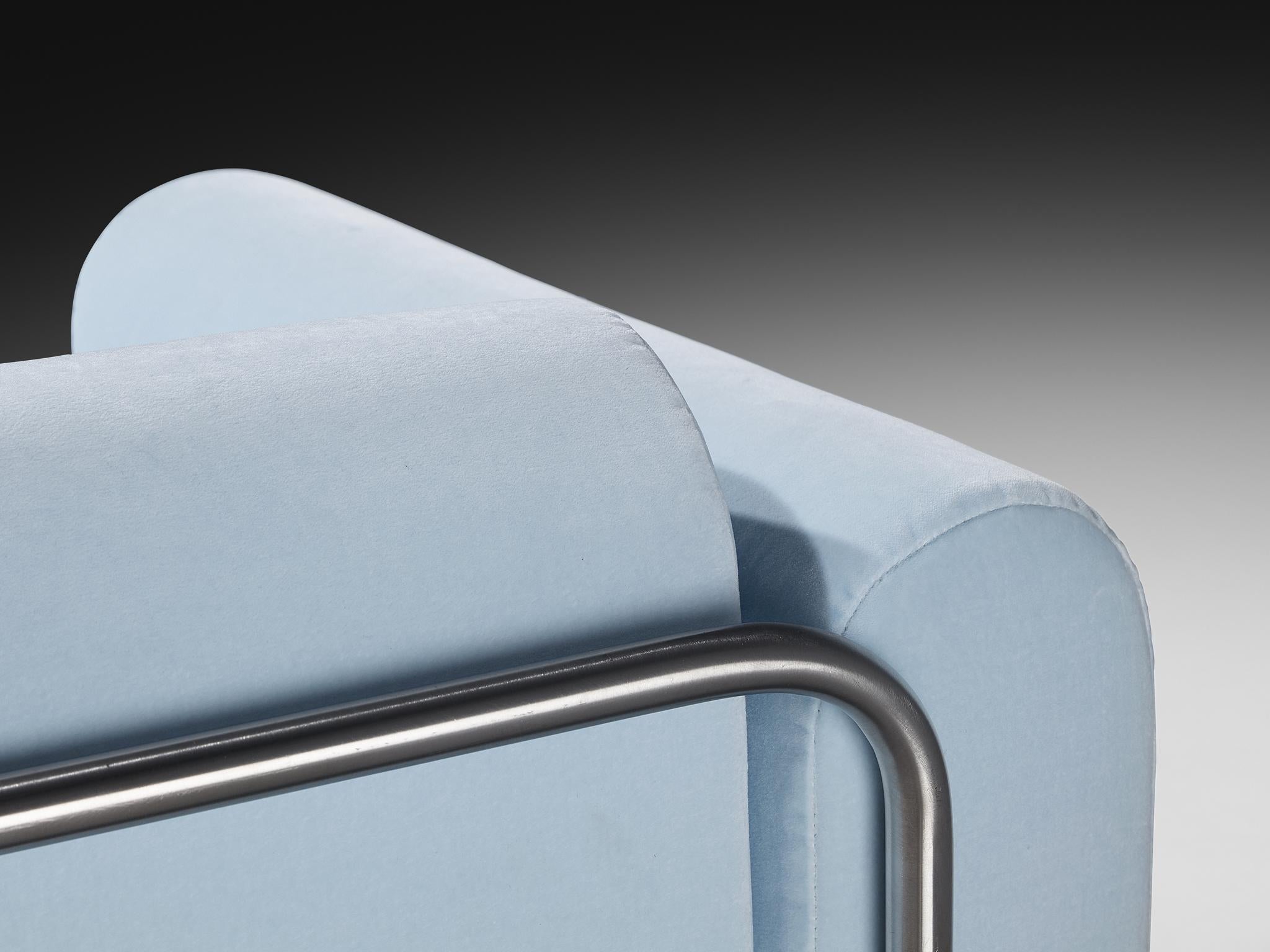 Byron Botker pour Landes fauteuils de salon en velours bleu clair en vente 3