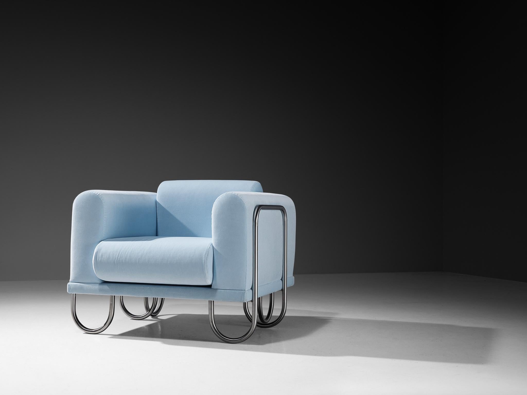 Byron Botker pour Landes fauteuils de salon en velours bleu clair en vente 4