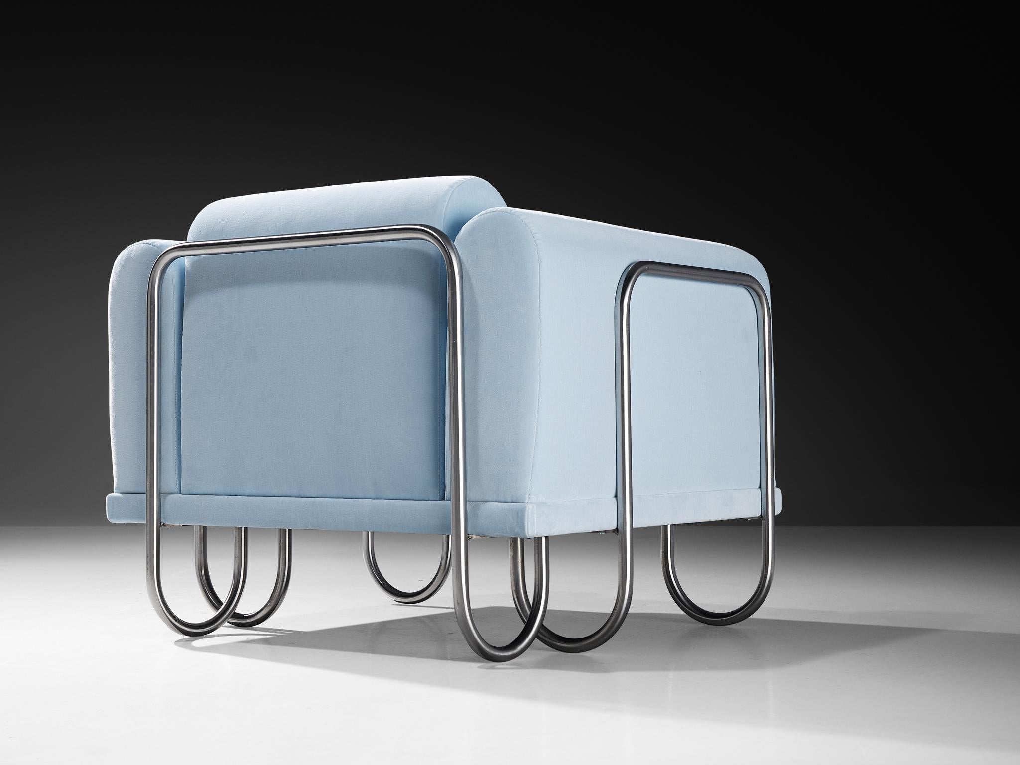 Byron Botker pour Landes fauteuils de salon en velours bleu clair Bon état - En vente à Waalwijk, NL