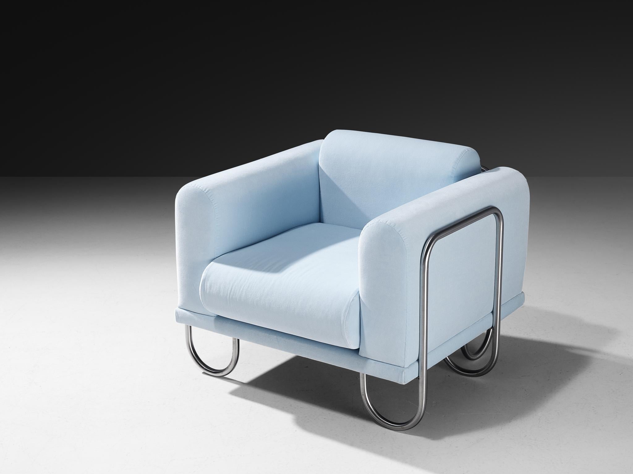 Byron Botker pour Landes fauteuils de salon en velours bleu clair en vente 1