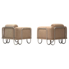 Byron Botker for Landes Pair of Lounge Chairs with Tubular Frames