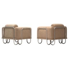 Paire de fauteuils de salon avec cadres tubulaires Byron Botker pour Landes