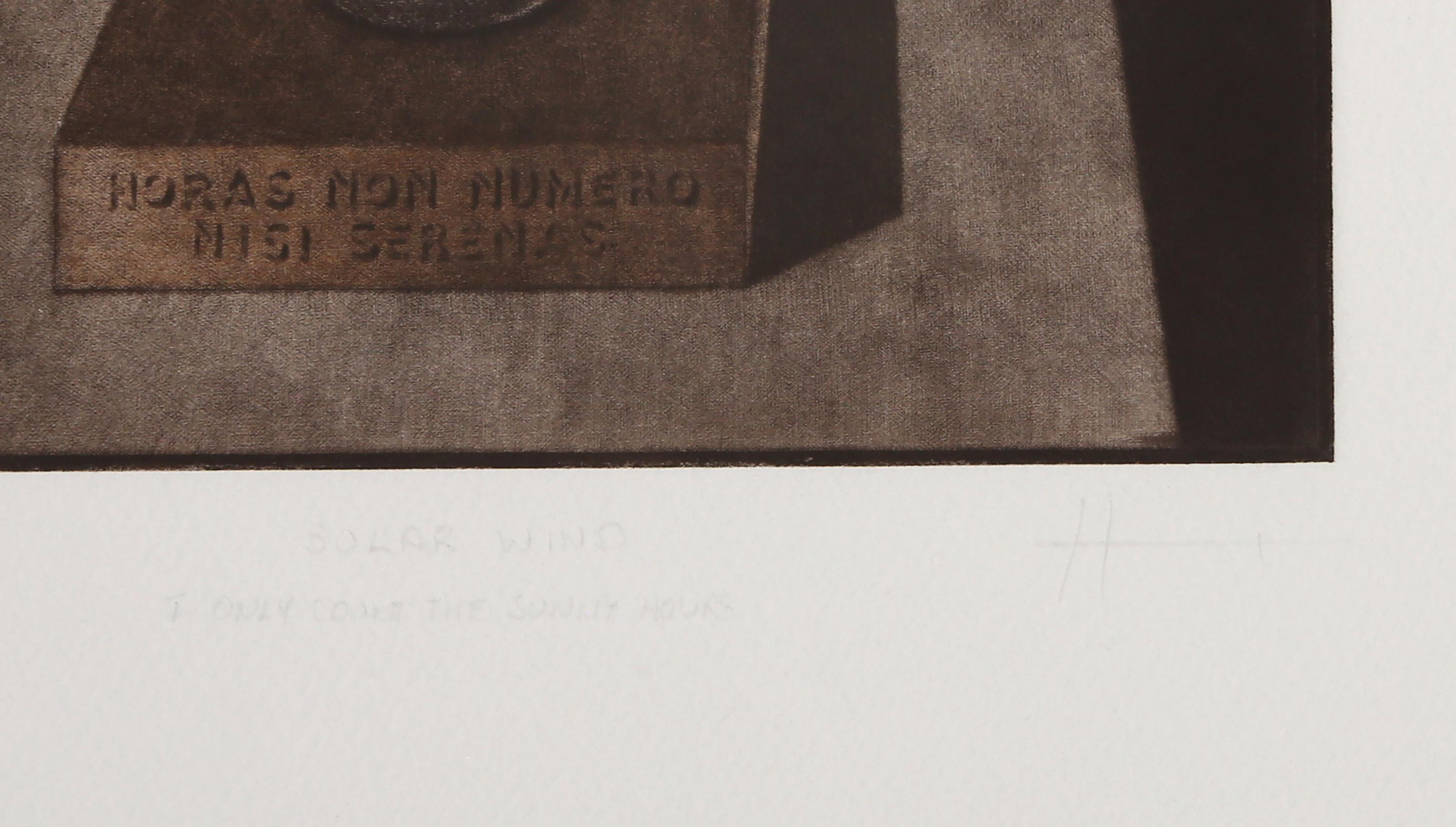 Solar Wind: I Only Count The Sunny Hours, Surrealist Mezzotint by Byron Bratt For Sale 4