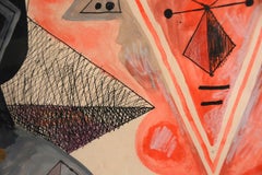 Modern Abstract painting by American, Byron Browne, titled "Two Heads"