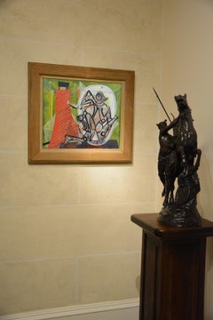 Modern Abstract painting of Circus Acrobats by American painter, Byron Browne