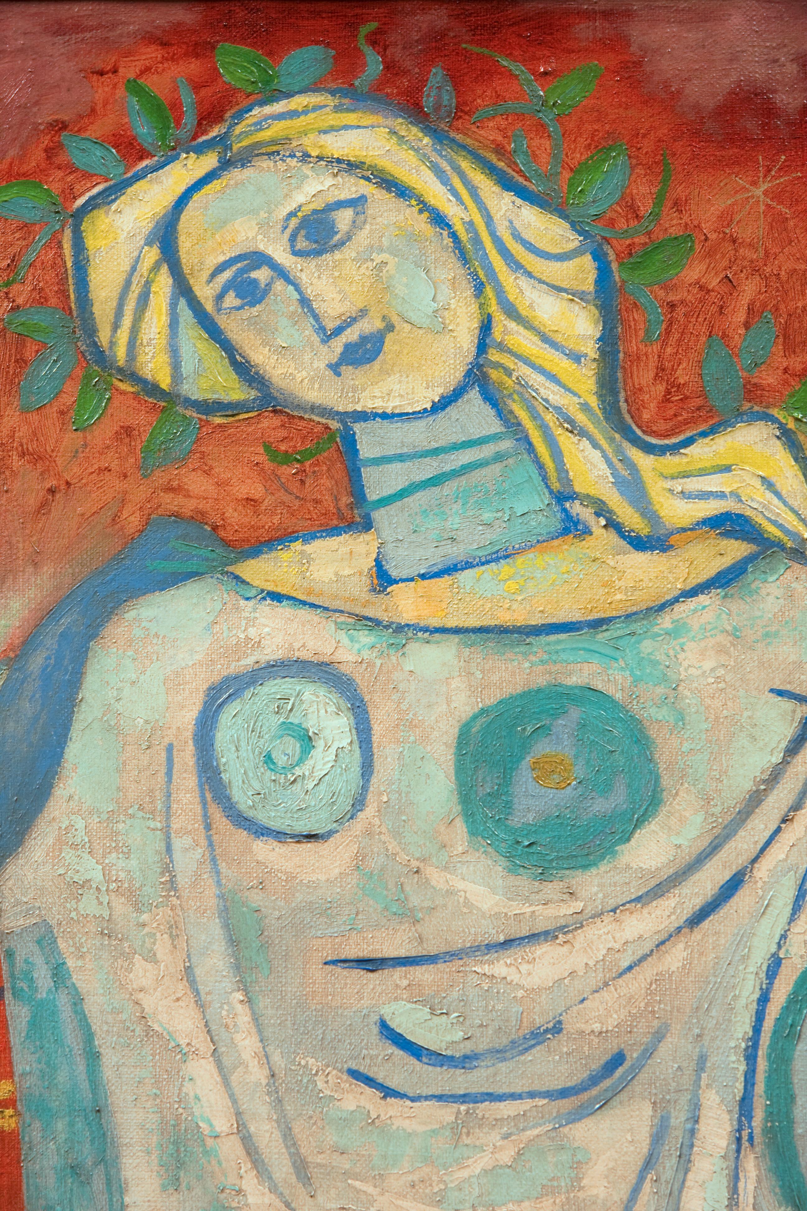 Mother & Child -- 1949 - Painting di Byron Browne