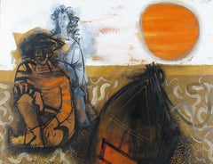 On the Beach modernist oil painting by Byron Browne