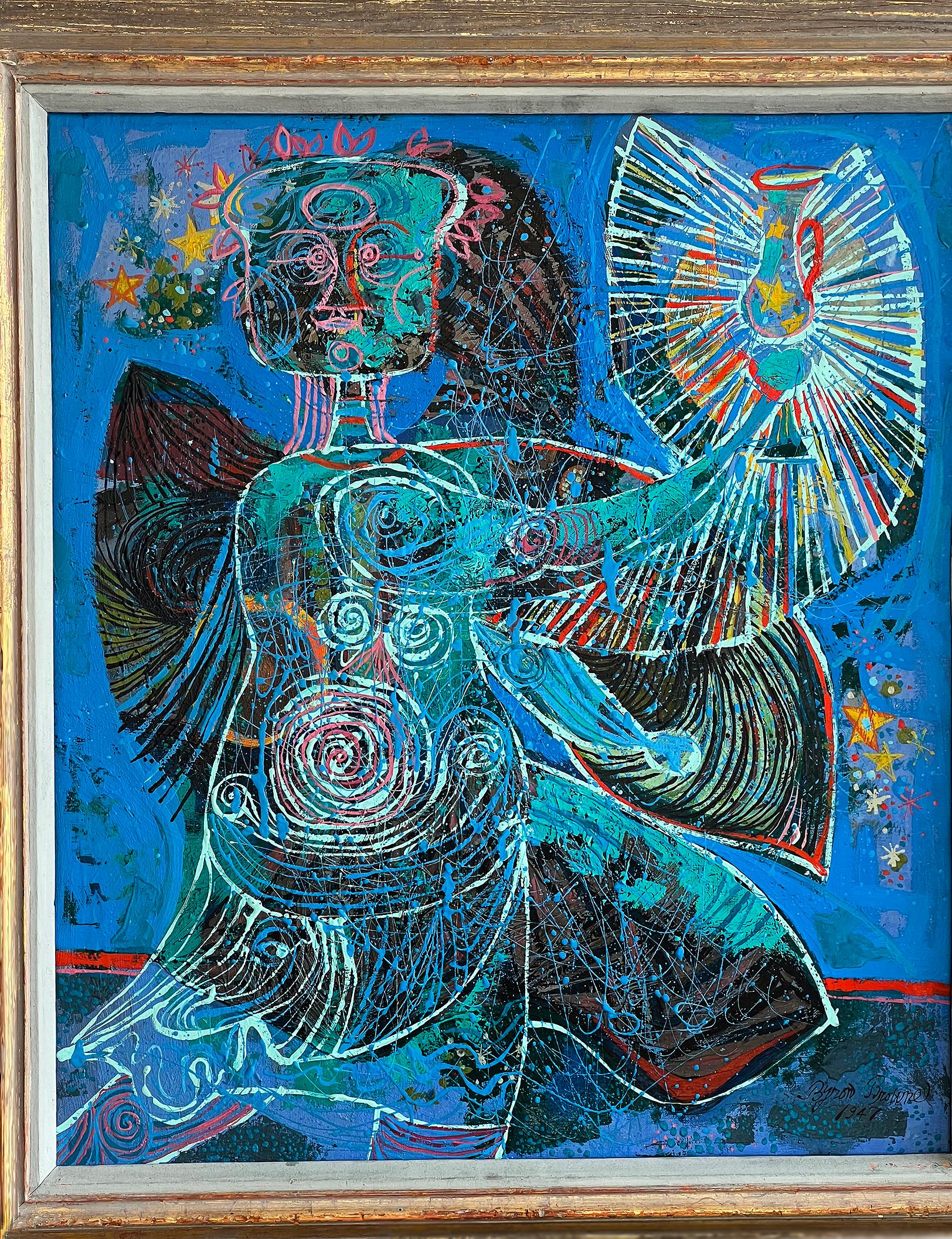 El viaje nocturno - Pintura por goteo como Jackson Pollock - Painting Expresionismo abstracto de Byron Browne
