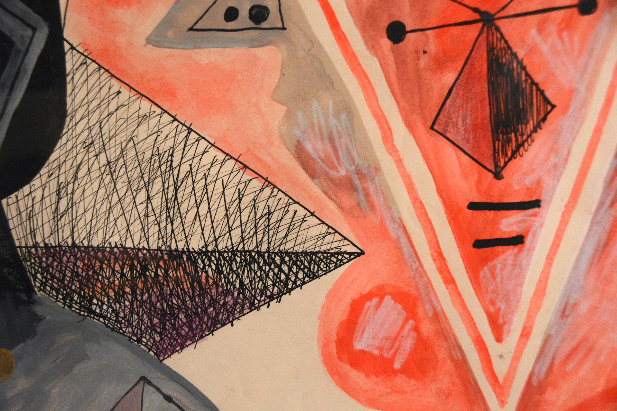 Due teste -- 1947 - Painting di Byron Browne