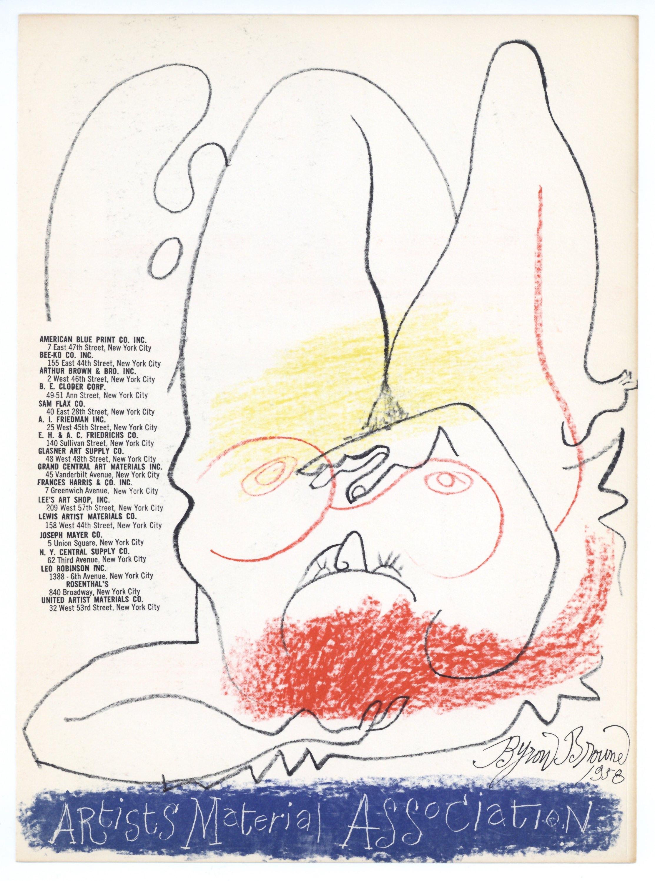litografía original - Print de Byron Browne
