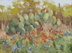 Cactus mit Bluebonnets