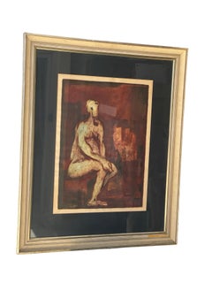 Byron Galvez, 1964, Originalgemälde mit Rahmen „Figura“ aus der Sammlung von Vincent Price
