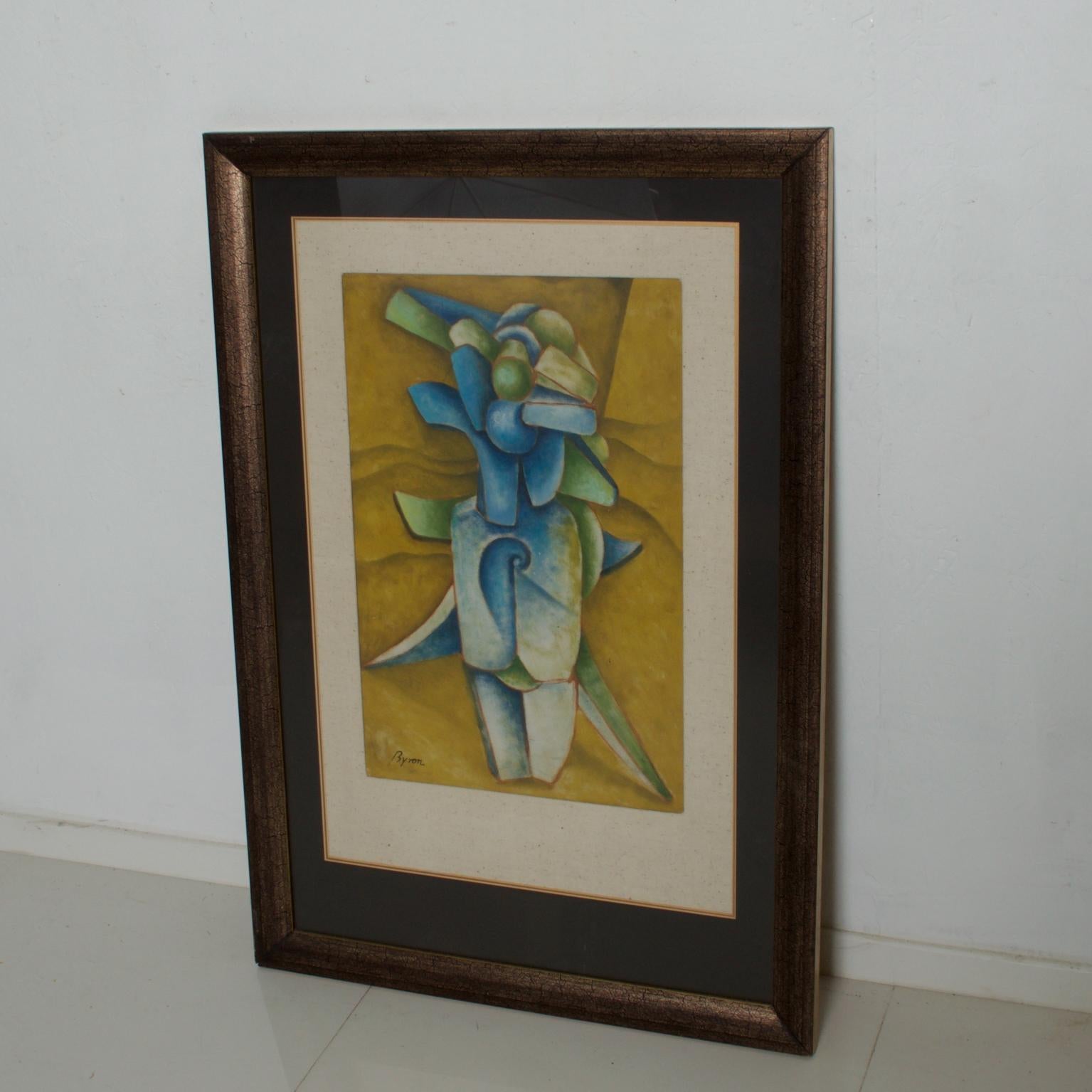 AMBIANIC presents
BYRON GALVEZ, Mexico Abstract Modernism Artist, delightful blue pastel on paper 
 27.25 x 39.25 X 1 D, Art 19.75 x 30
Original unrestored vintage condition.
See images provided.



