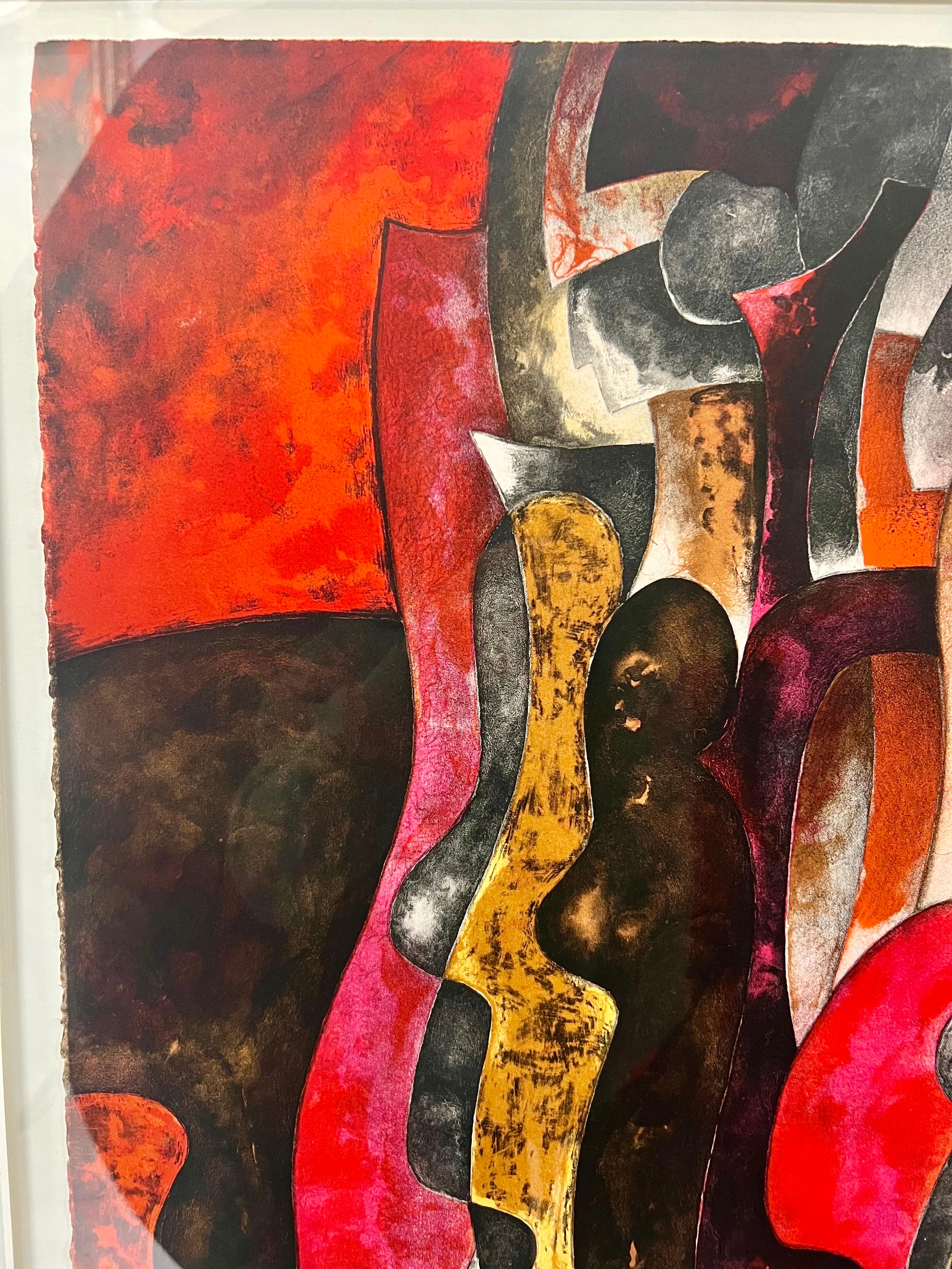 Byron Galvez Abstract Lithograph 