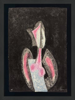 Eve, from the Viva suite, Signed Acrylograph on Handmade Paper, Framed, 1989