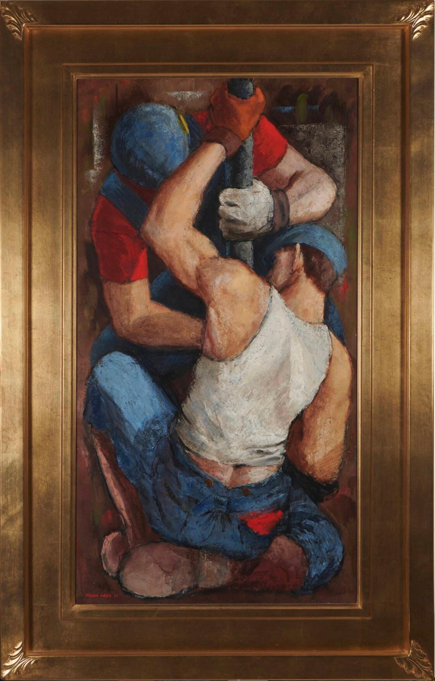 Byron Gere Figurative Painting - Pipe Fitters 