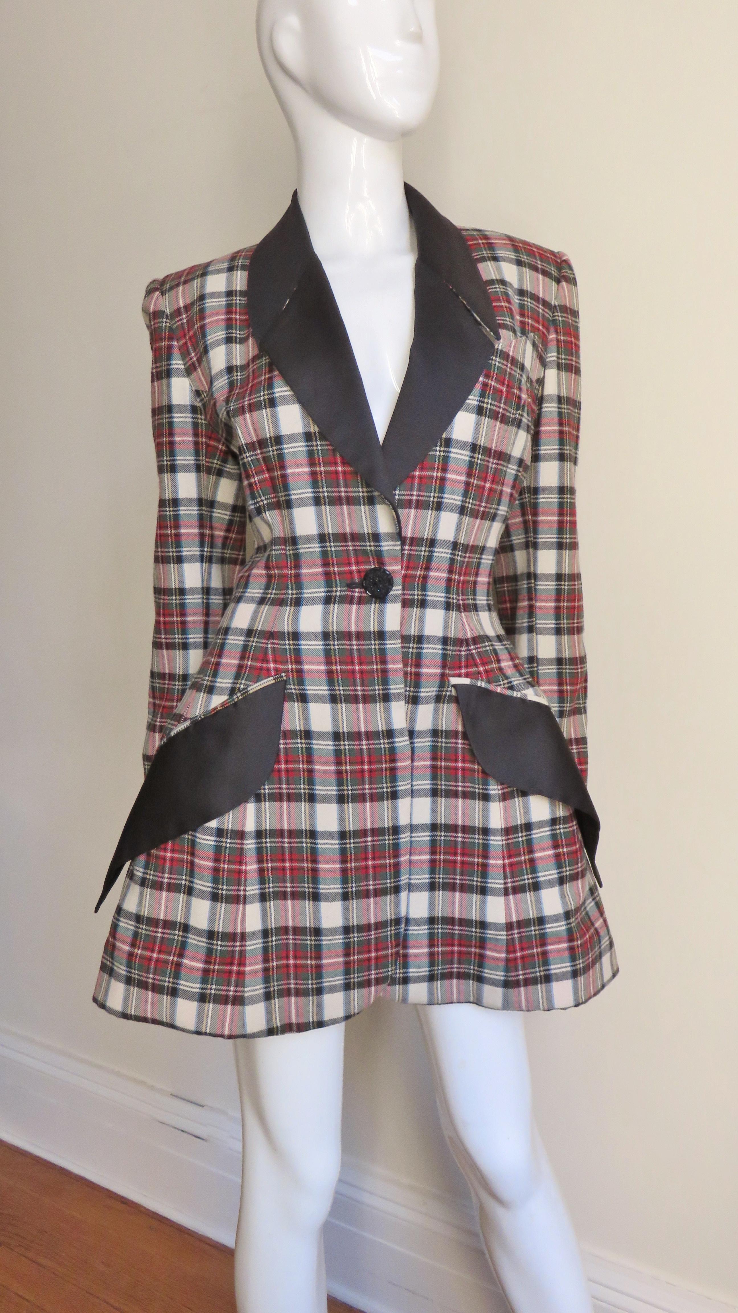 Byron Lars New Flare Plaid Jacket 1990s 4