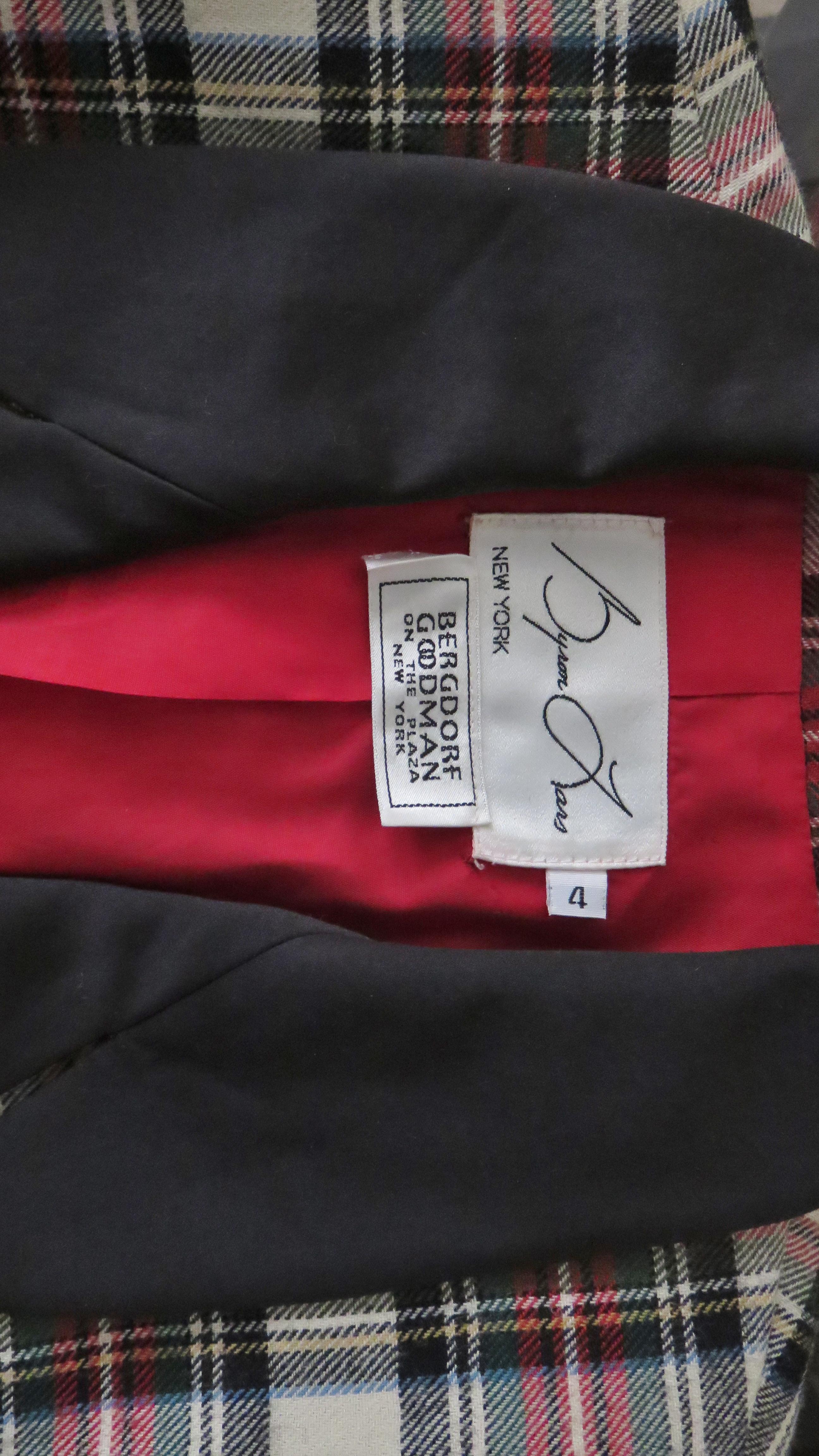 Byron Lars New Flare Plaid Jacket 1990s 12
