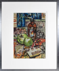 Still Life with Letters & Fruit 1978-79 Mixed Media
