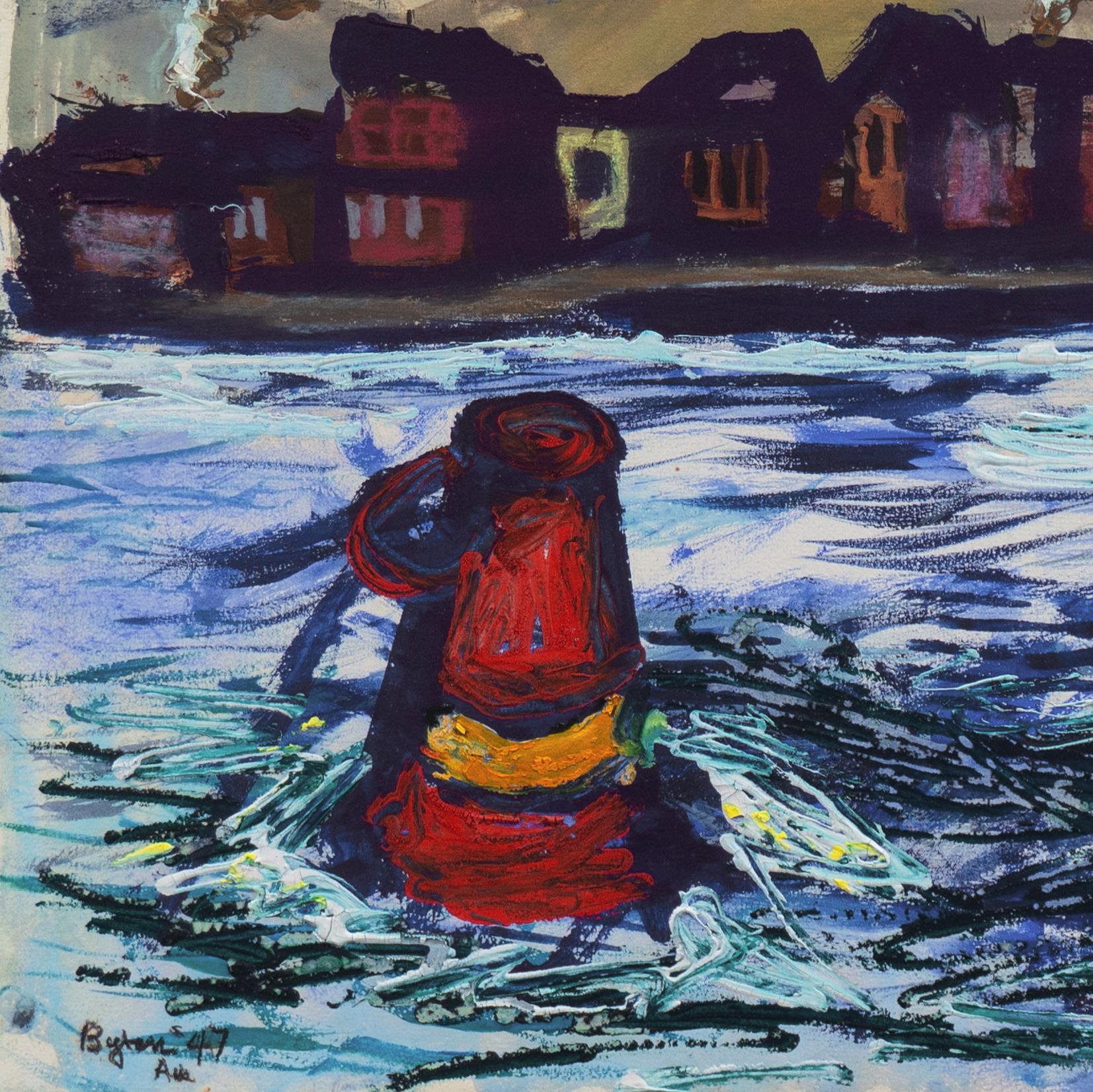 Fremantle Harbor, Perth, Australie occidentale, post-impressionniste, SFAA, MoMA - Art de Byron Randall