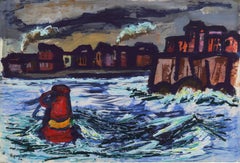 Vintage 'Fremantle Harbor, Perth', Western Australia, Post Impressionist, SFAA, MoMA