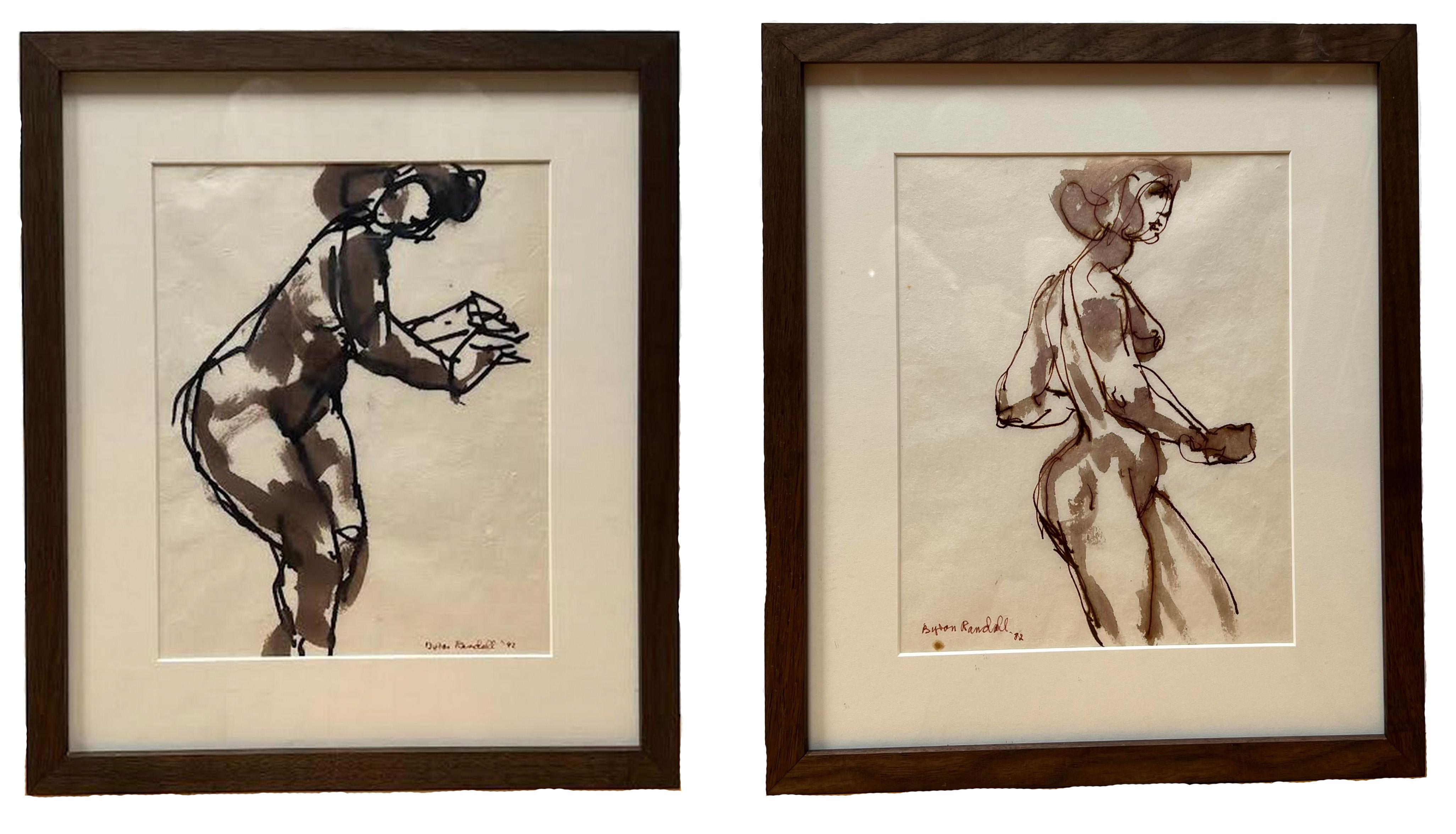Pair of Nudes-  Watercolors by Byron Randall