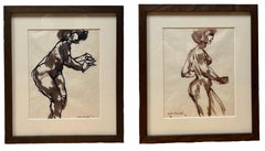 Pair of Nudes-  Watercolors by Byron Randall