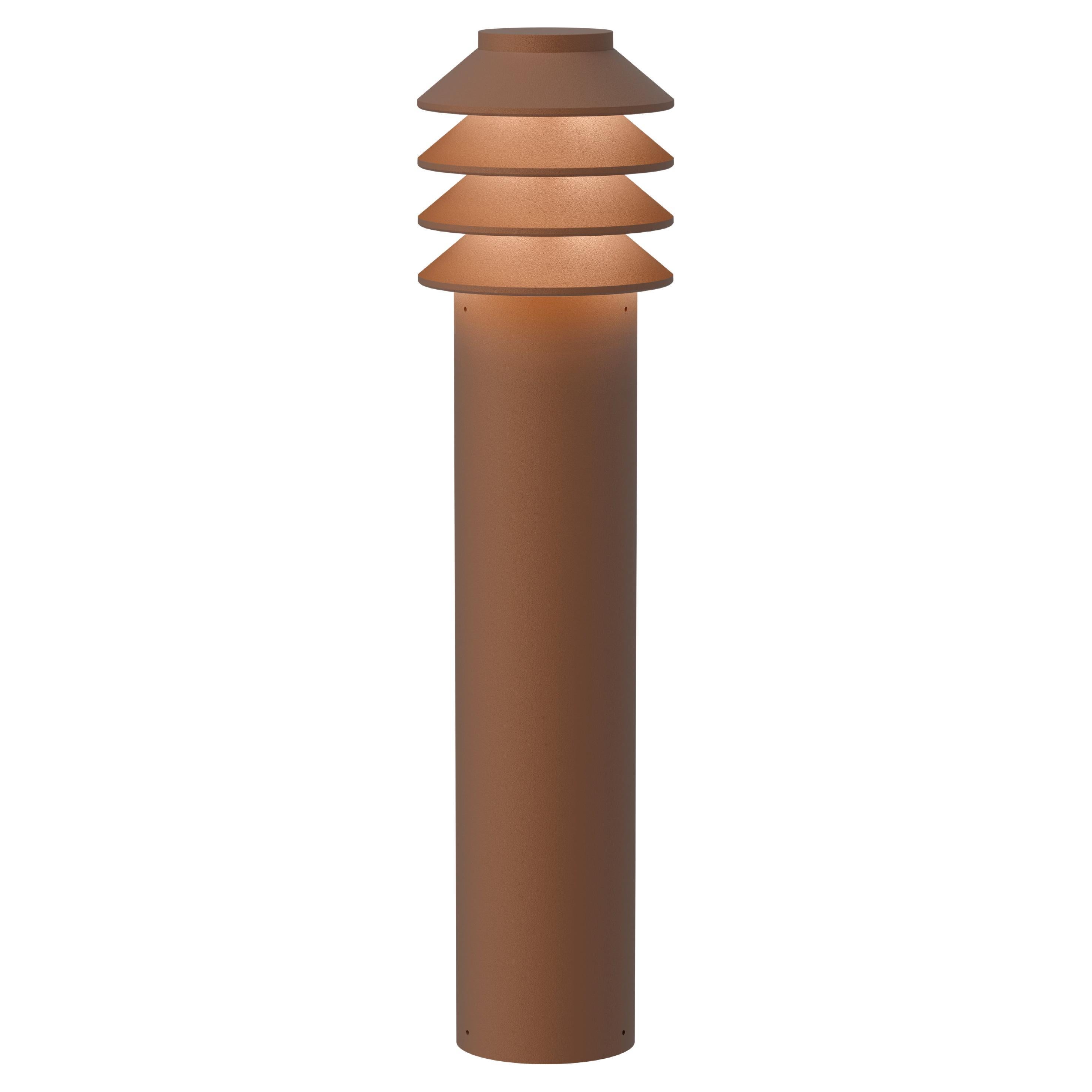 Contemporary 'Bysted Garden Long' Outdoor Bollard Light for Louis Poulsen in Natural Aluminum For Sale