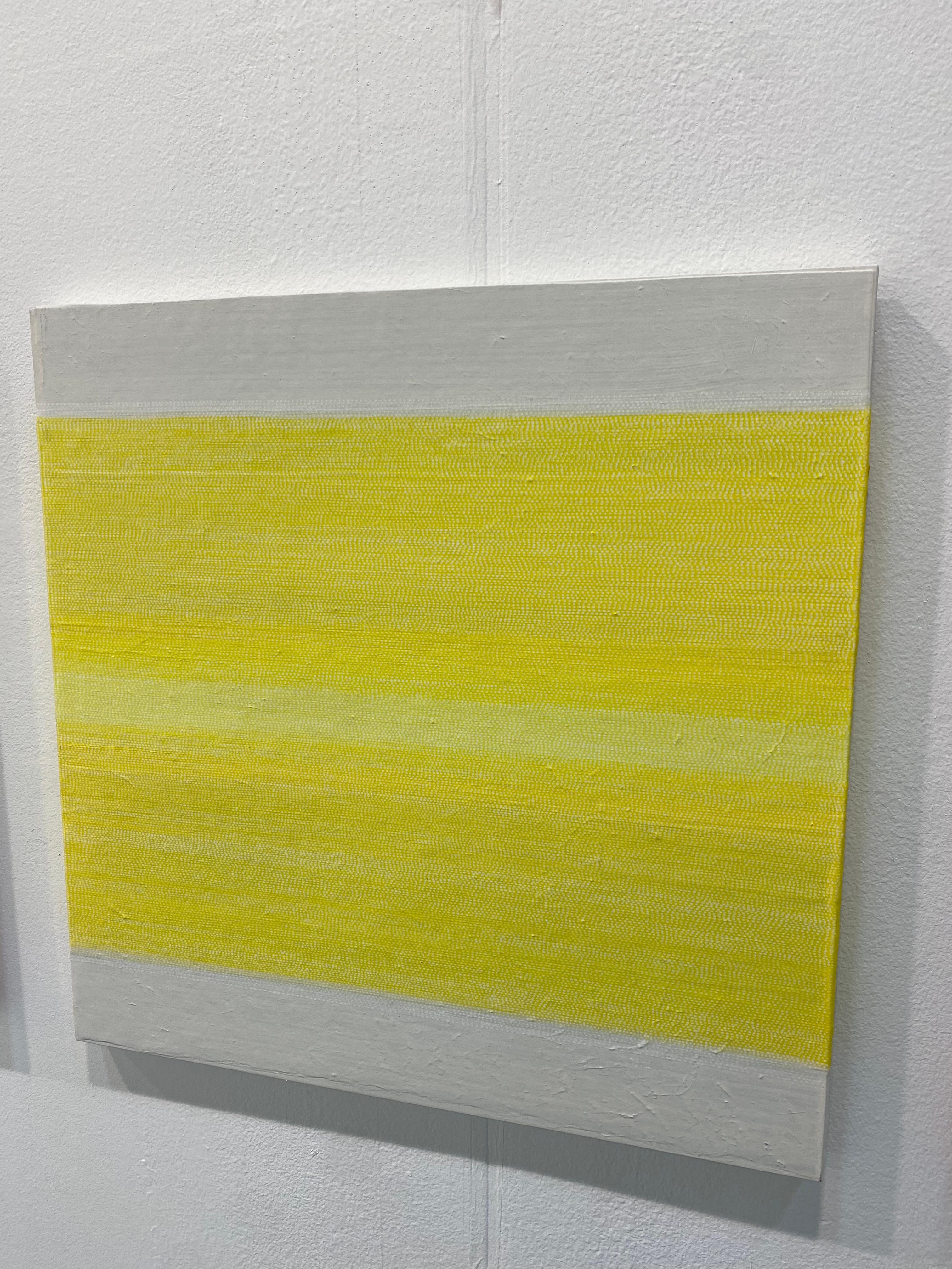 Arte contemporanea coreana di Kyung-Sup Byun - Disegno per il cucito, per una preghiera - Abstract Painting Giallo di Byun Kyung-Sup