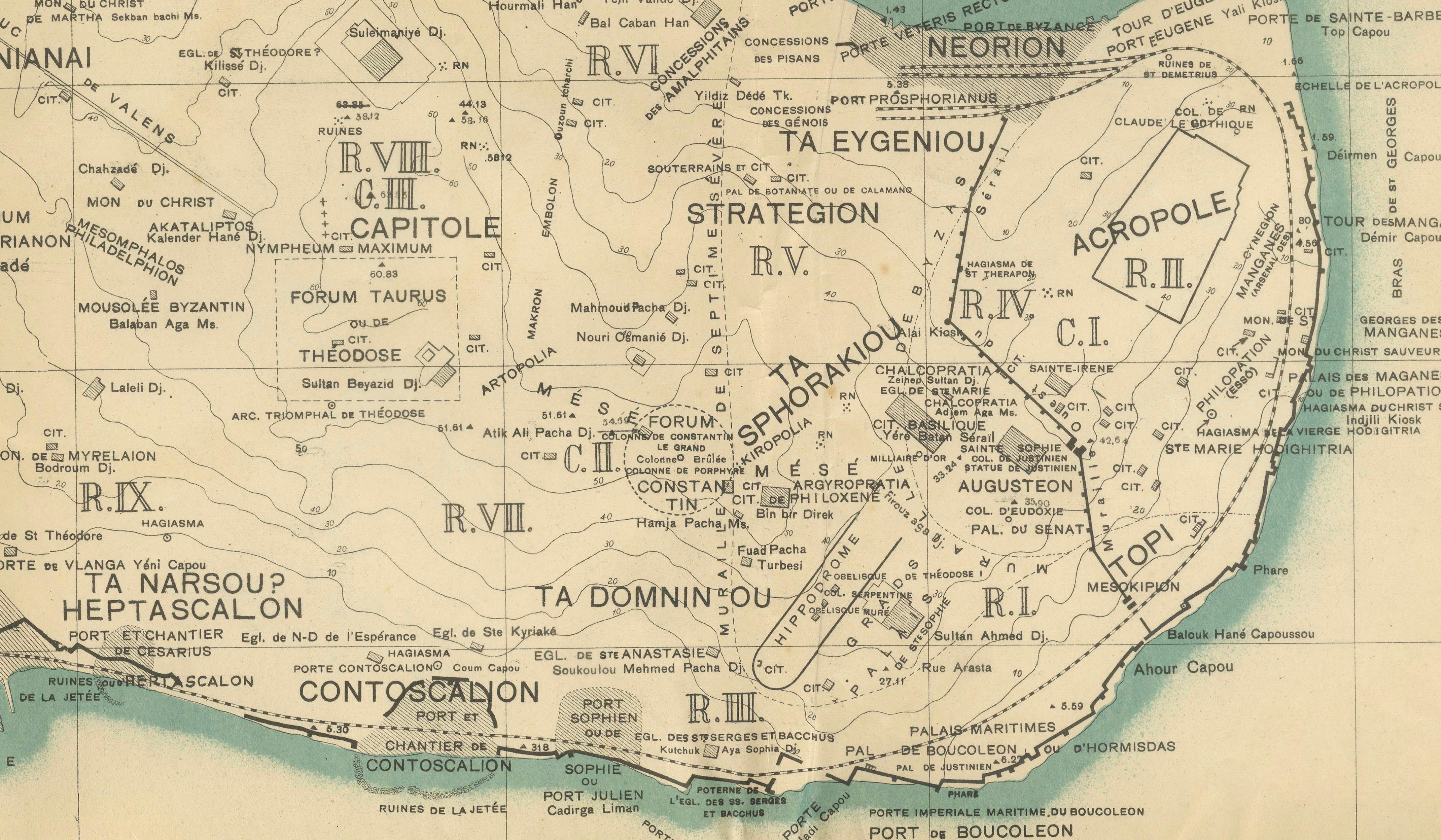 Byzance–Constantinople: Archaeological & Topographical Map, MISN, 1938