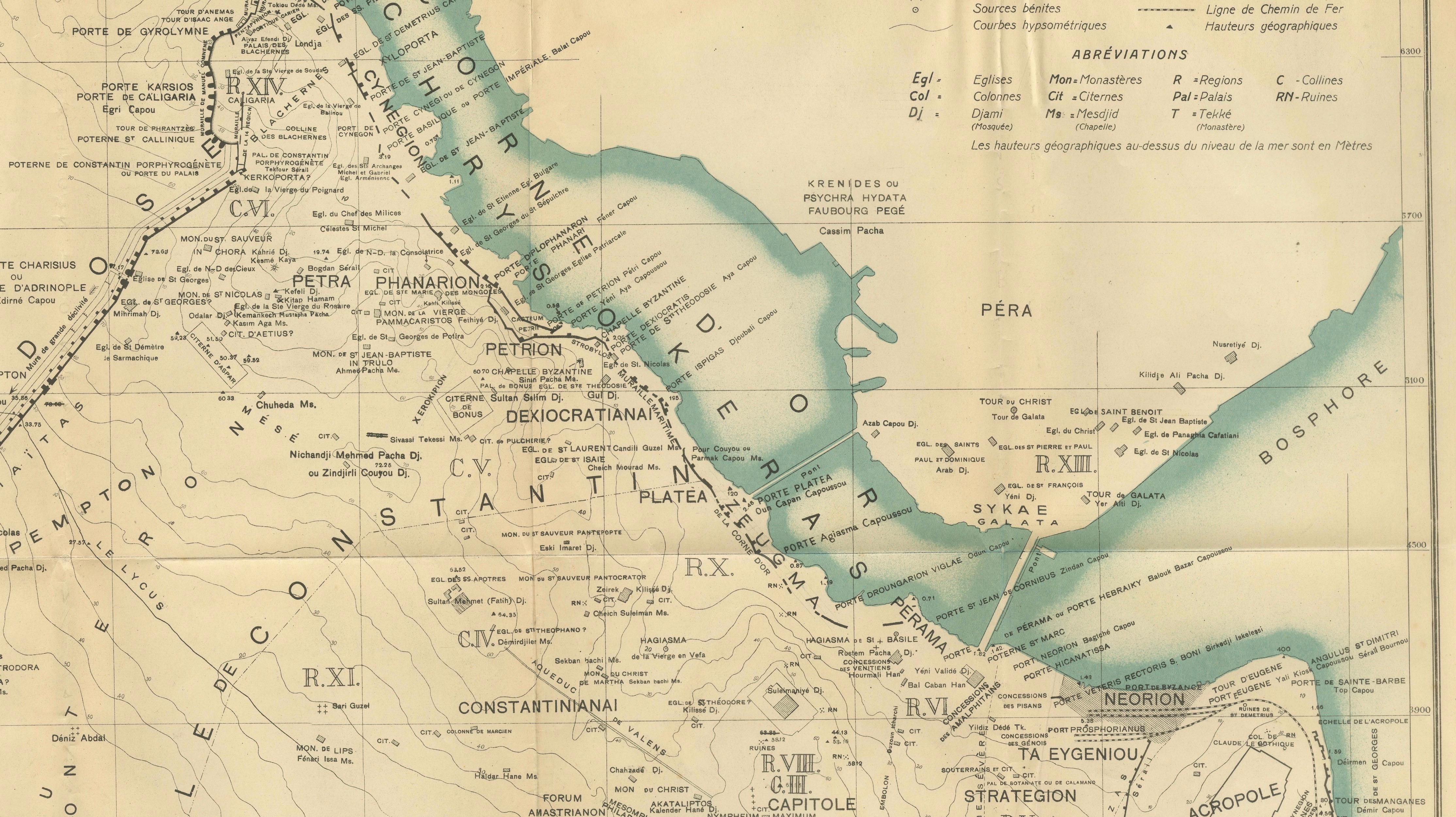 Byzance–Constantinople: Archaeological & Topographical Map, MISN, 1938