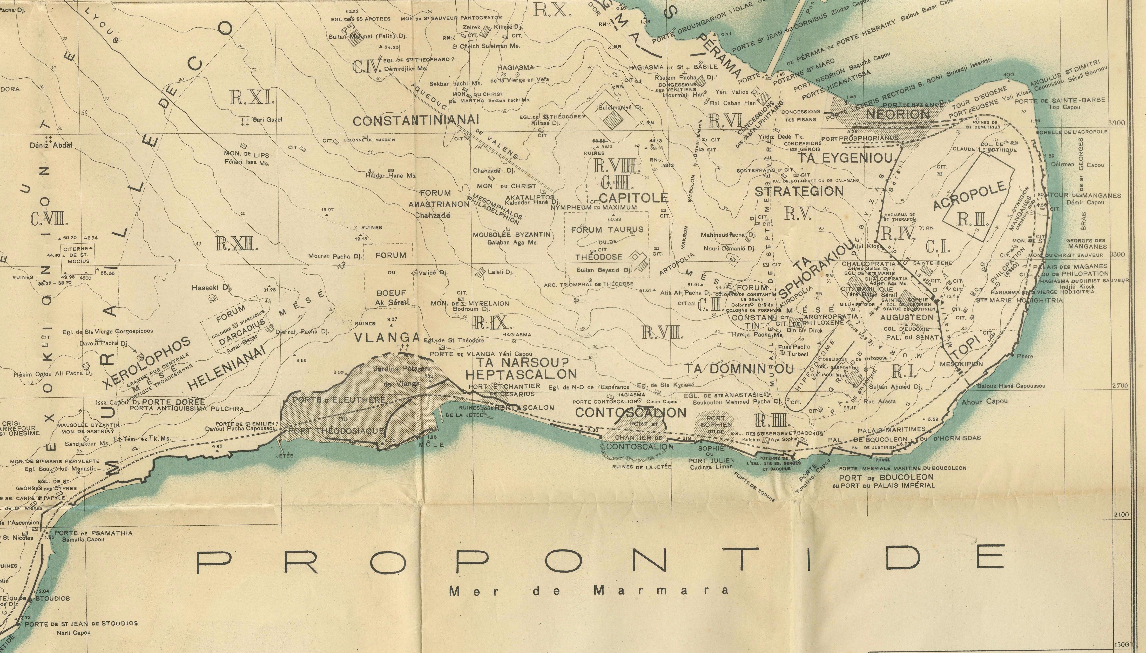 Byzance–Constantinople: Archaeological & Topographical Map, MISN, 1938
