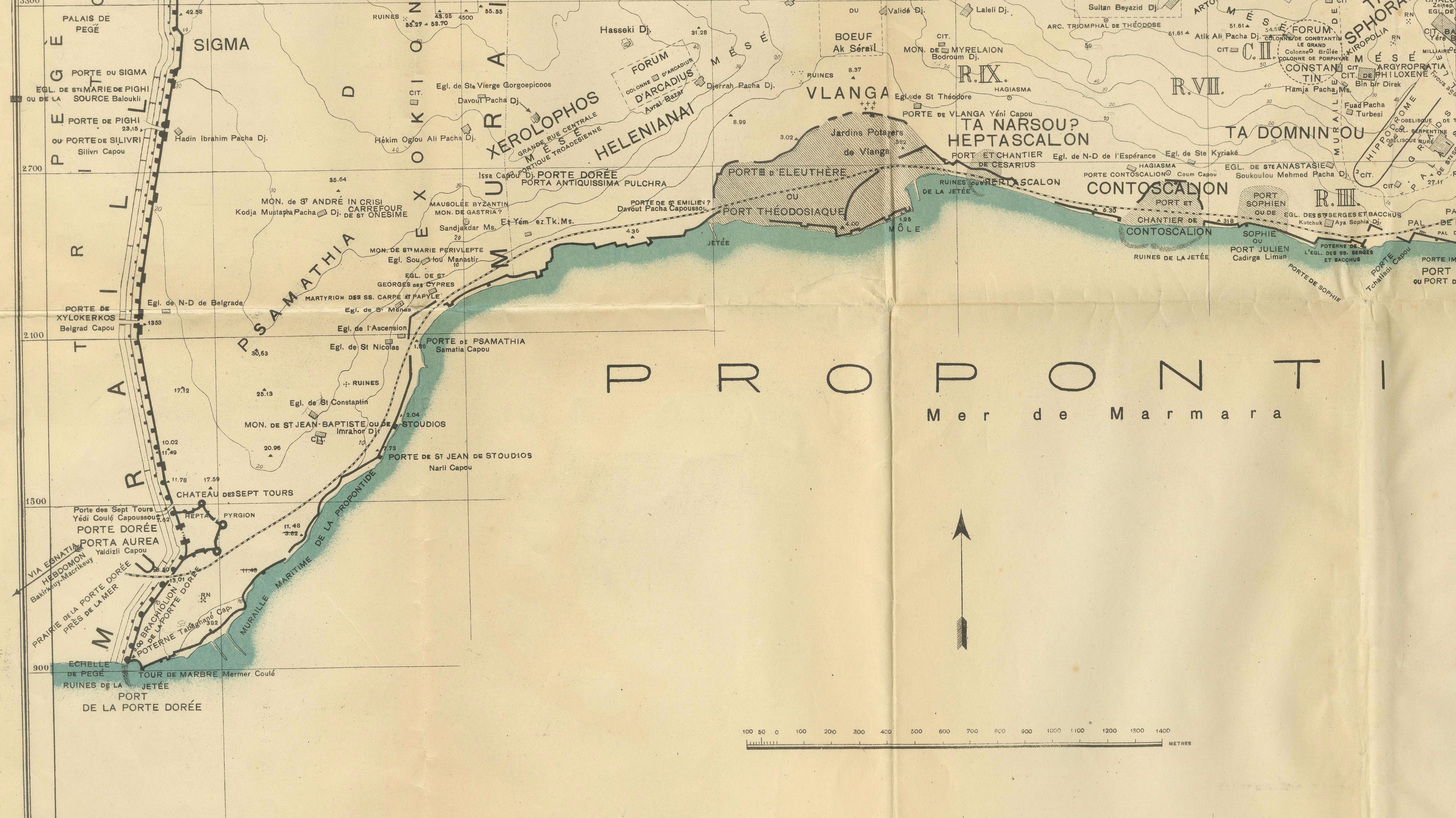 Byzance–Constantinople: Archaeological & Topographical Map, MISN, 1938