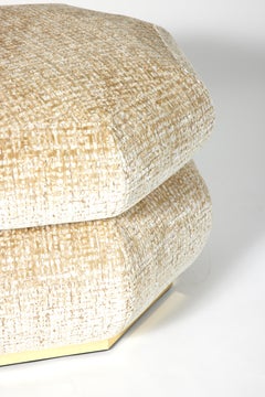 Byzance Ottoman Pouf in Blanc by Laura Gonzalez