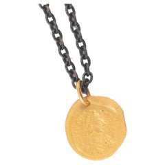 Antique Byzanthine Gold Coin Pendant Circa 527-552 D.C.