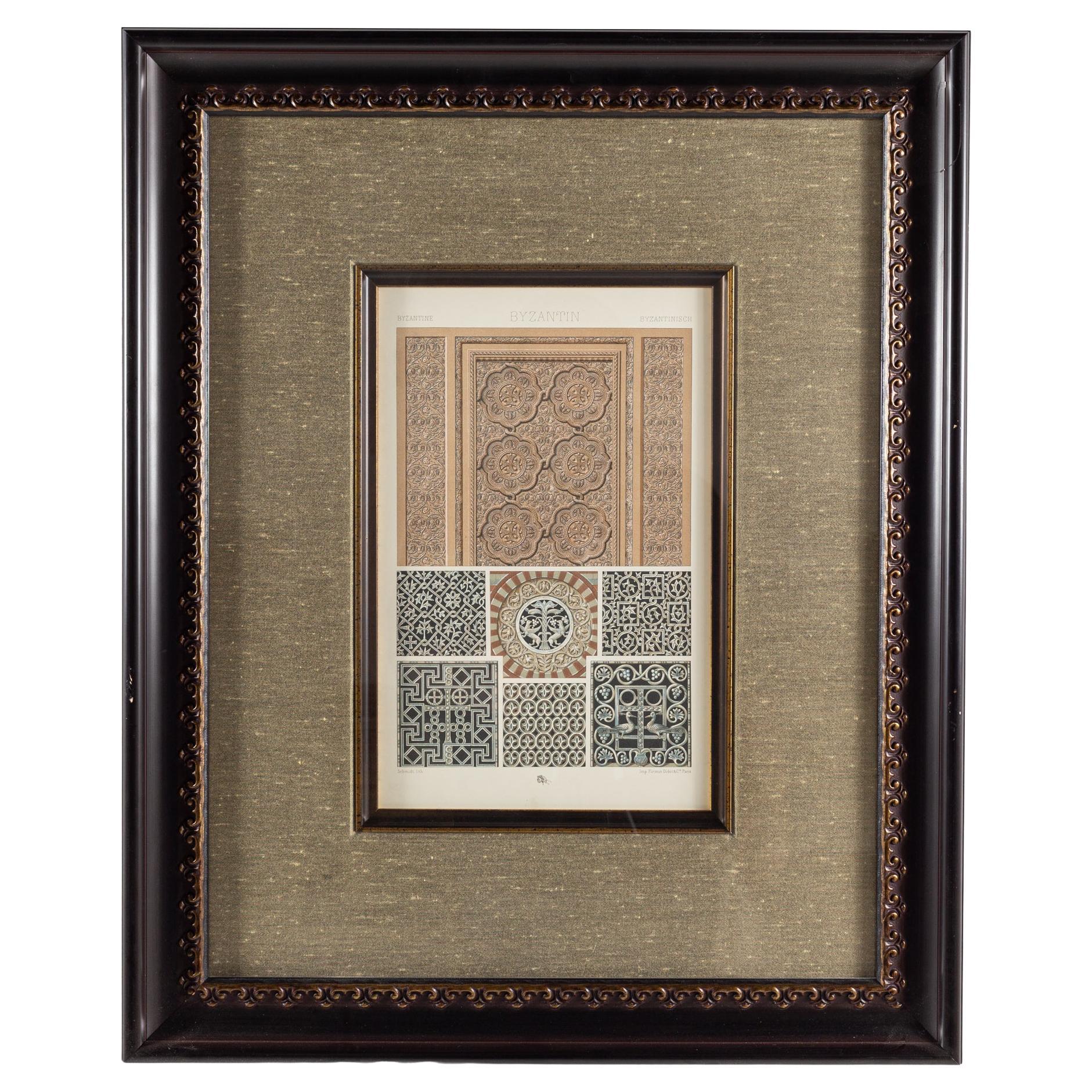 Byzantin Tapestry Framed Lithograph For Sale