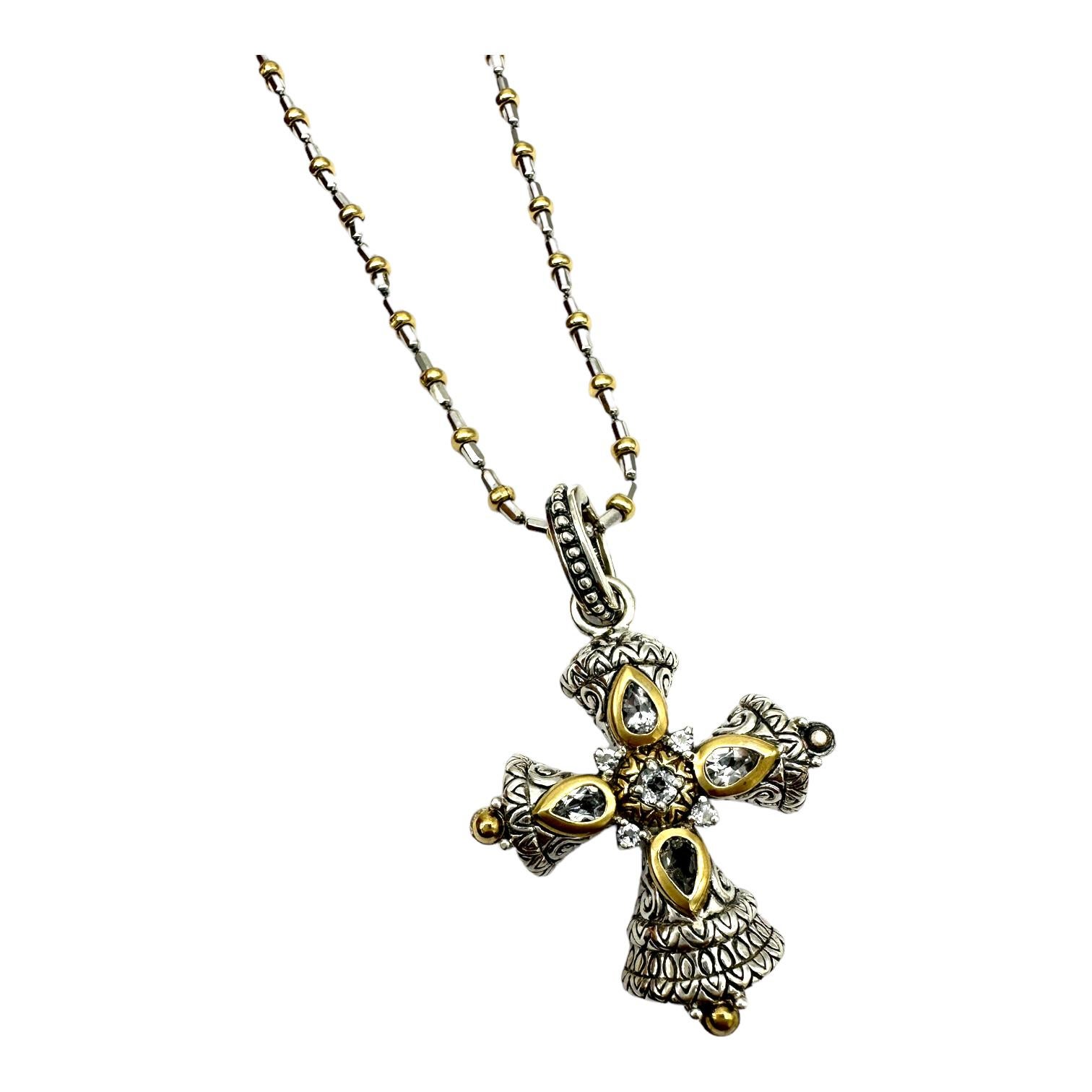 Women's or Men's Byzantine Cross Two-Toned 1-3/4