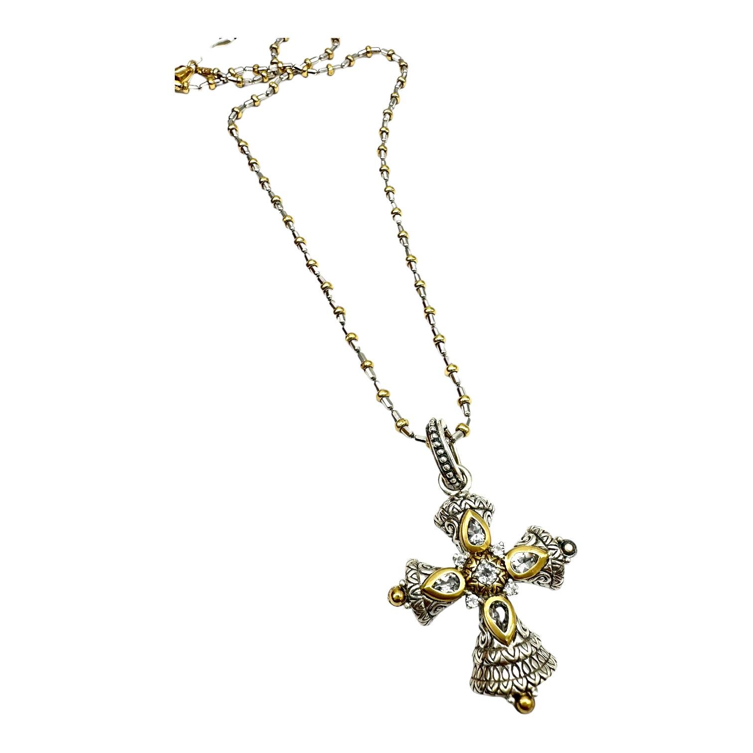 Byzantine Cross Two-Toned 1-3/4