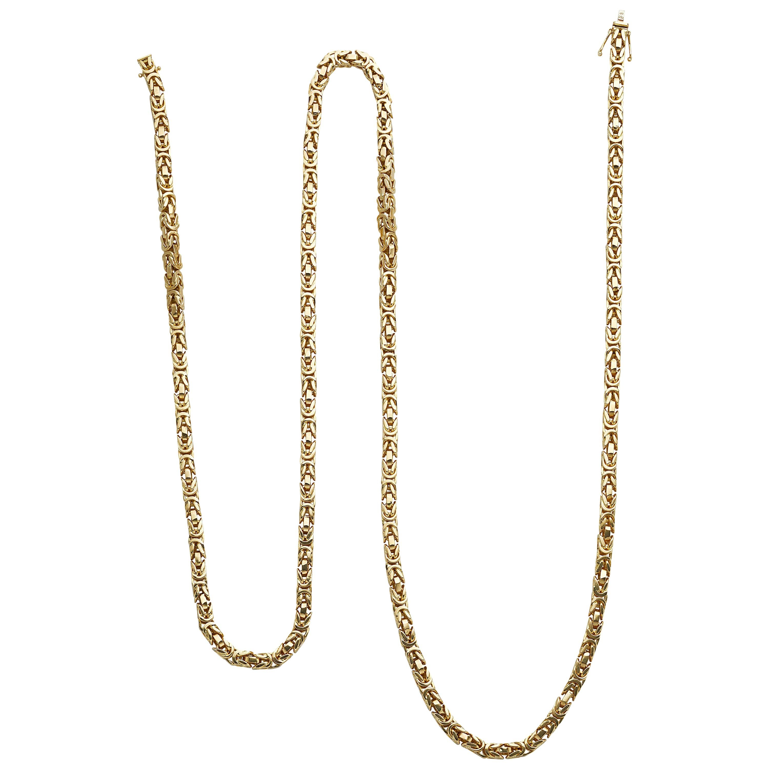 Byzantine 18 Karat Yellow Gold Link Necklace