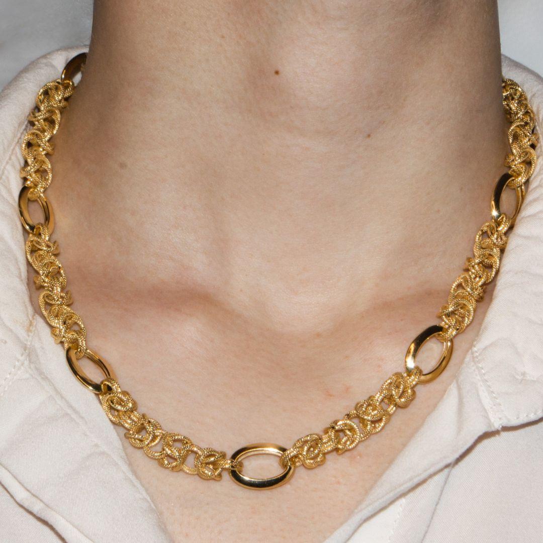 Collana a catena bizantina in oro 18K In condizioni Nuovo in vendita a Ridgefield, CT