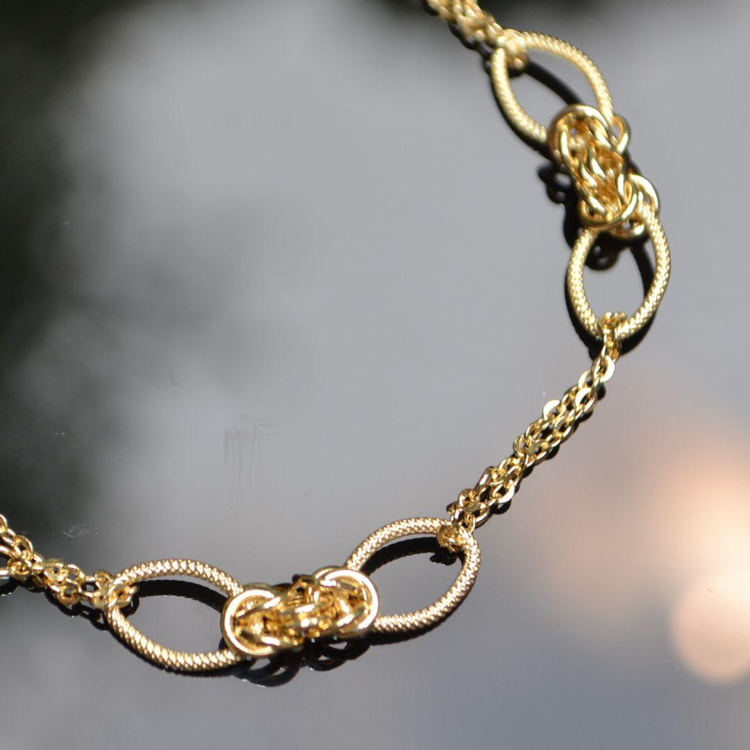 Byzantine 18K Gold Dual-Chain Necklace In New Condition For Sale In Ridgefield, CT