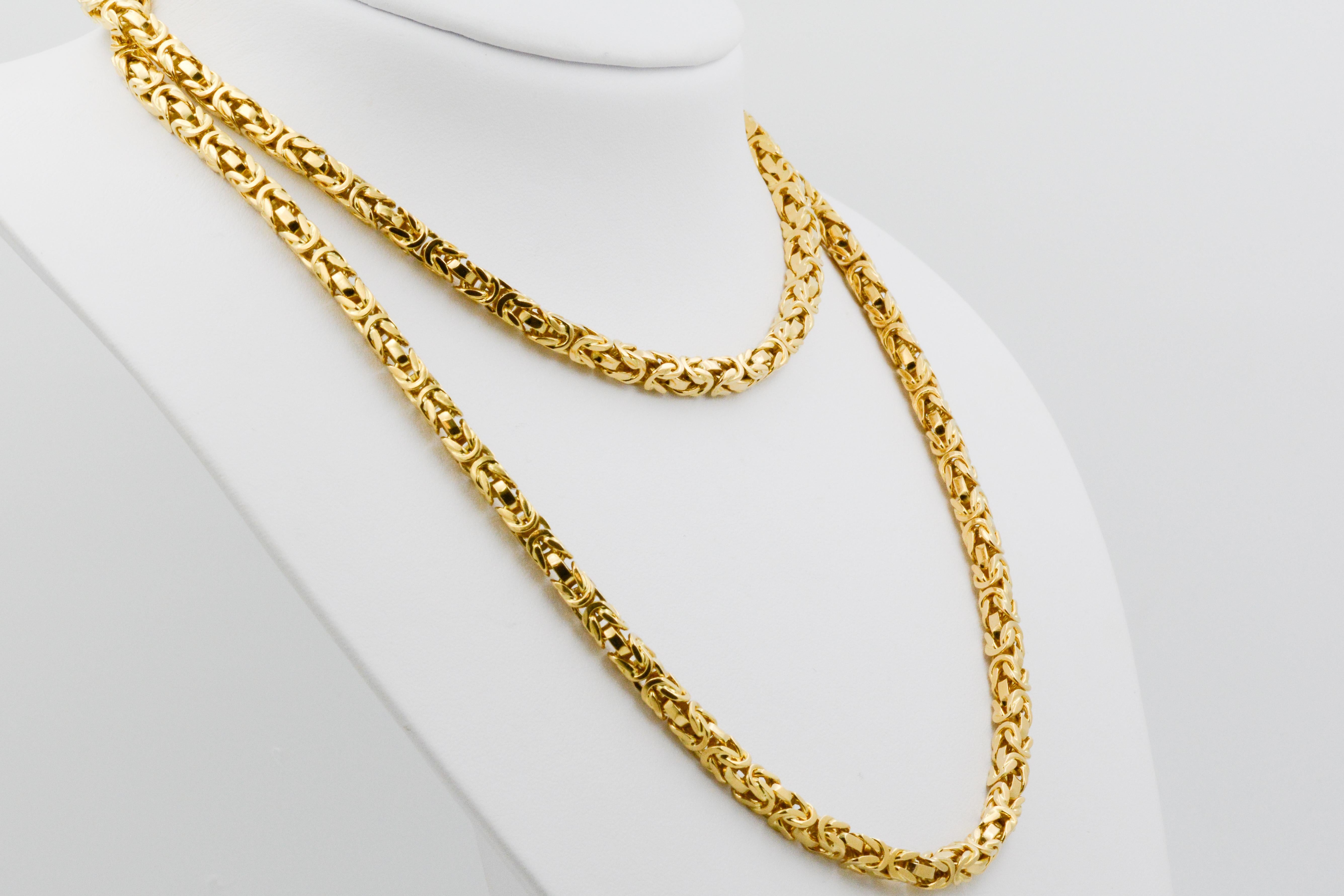 Byzantine 18 Karat Yellow Gold Link Necklace In Good Condition In Dallas, TX