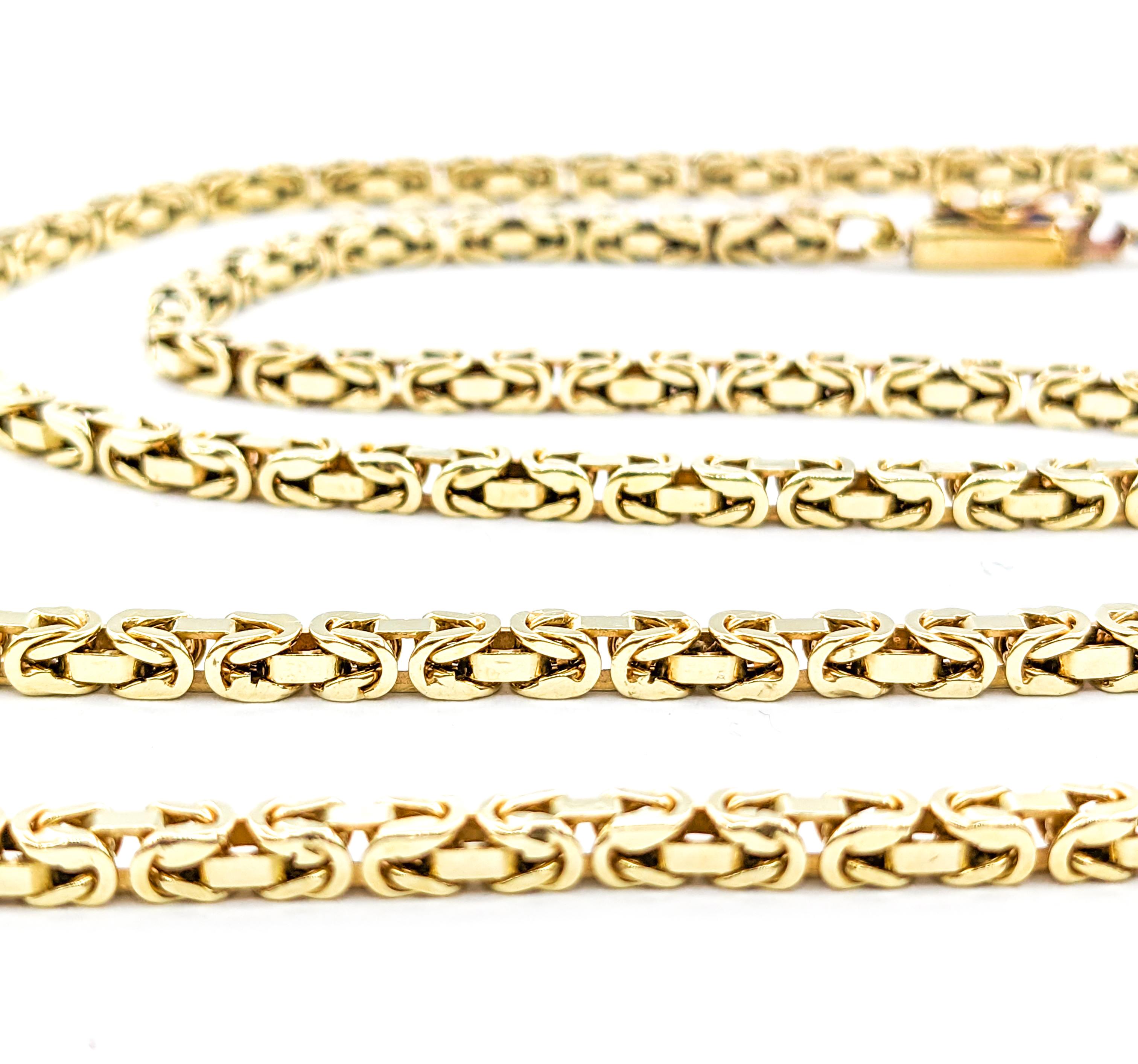 Men's Byzantine 3mm Necklace In Yellow Gold For Sale