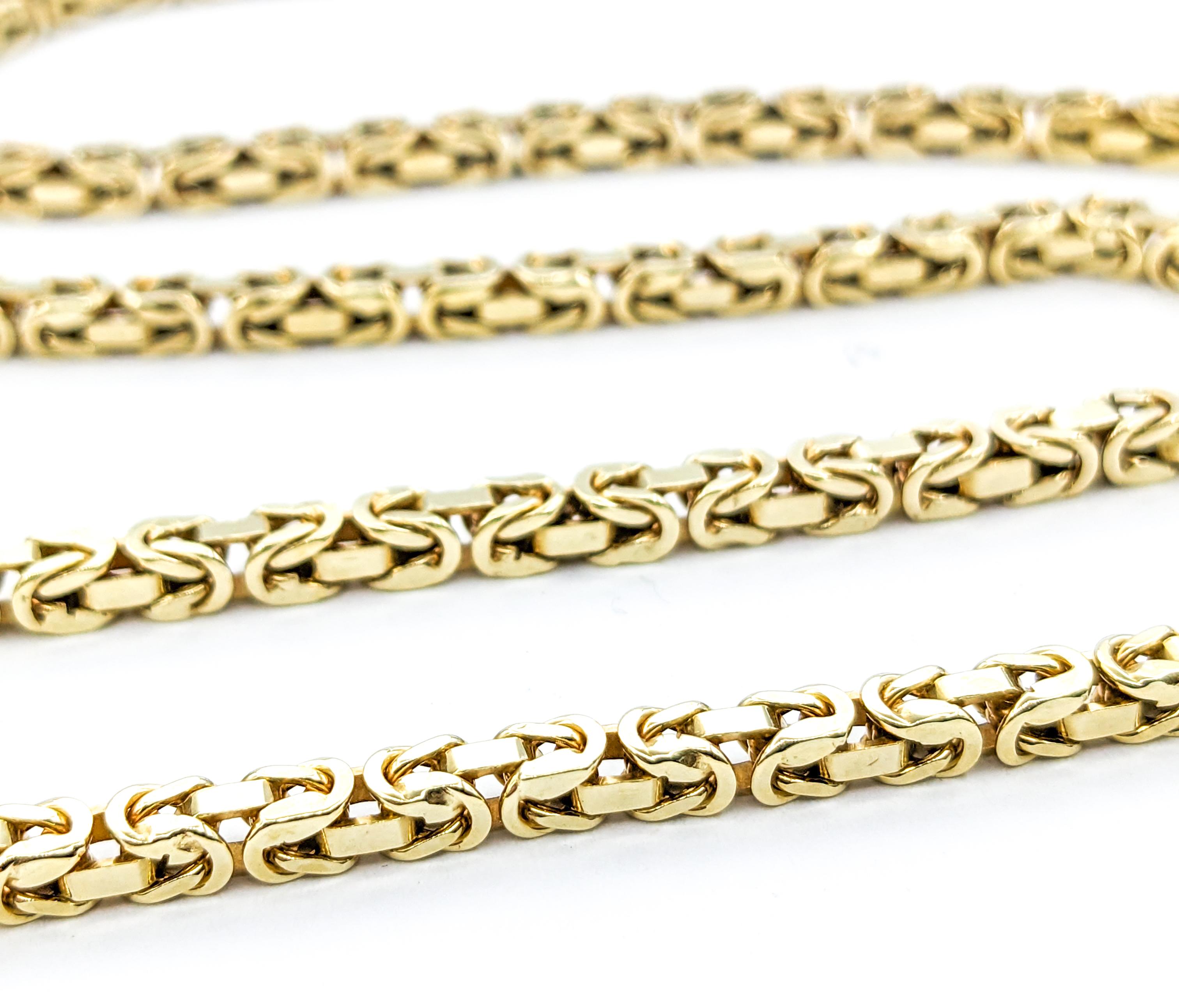 Byzantine 3mm Necklace In Yellow Gold For Sale 1