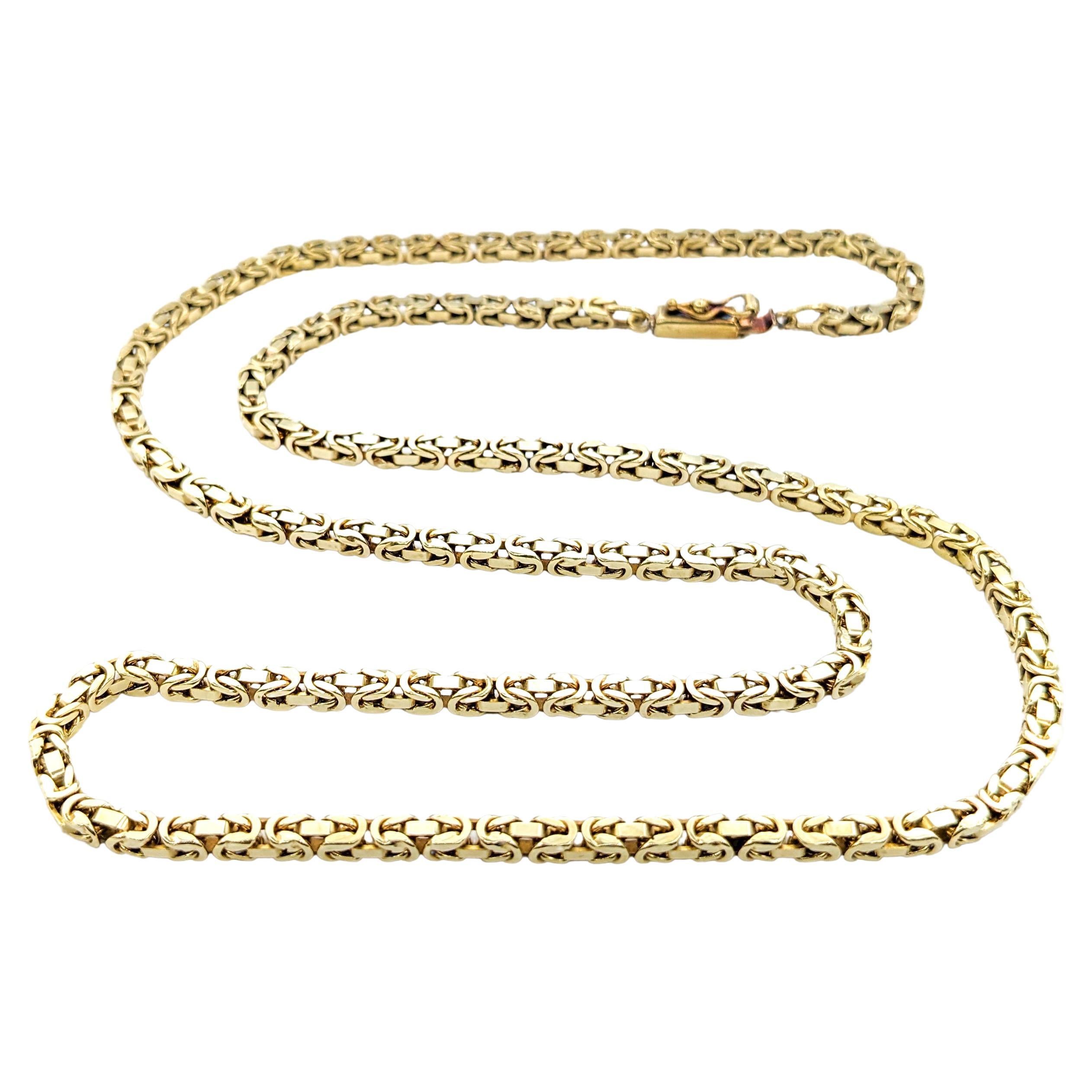 Byzantine 3mm Necklace In Yellow Gold For Sale