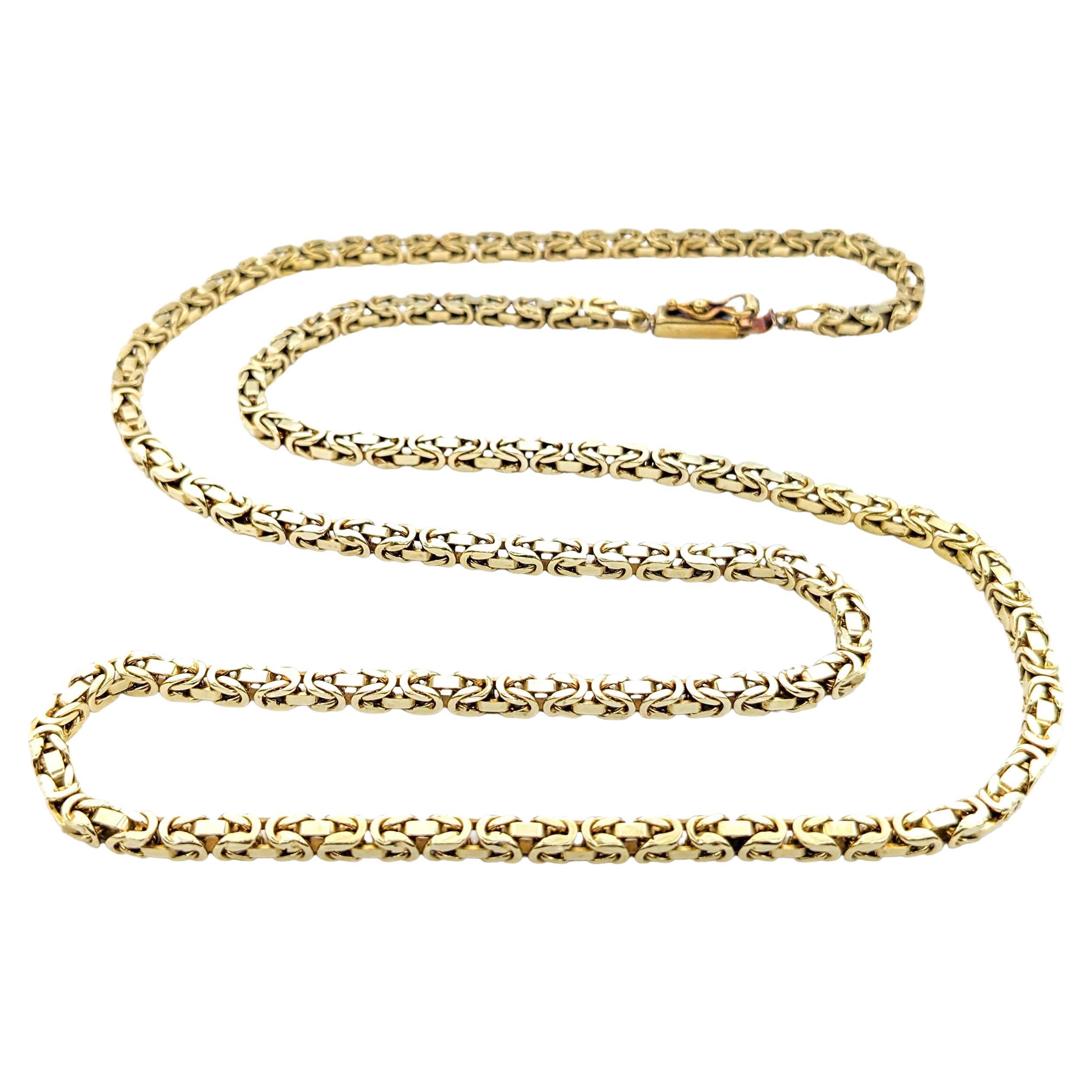 Byzantinische 3mm Halskette aus Gelbgold im Angebot